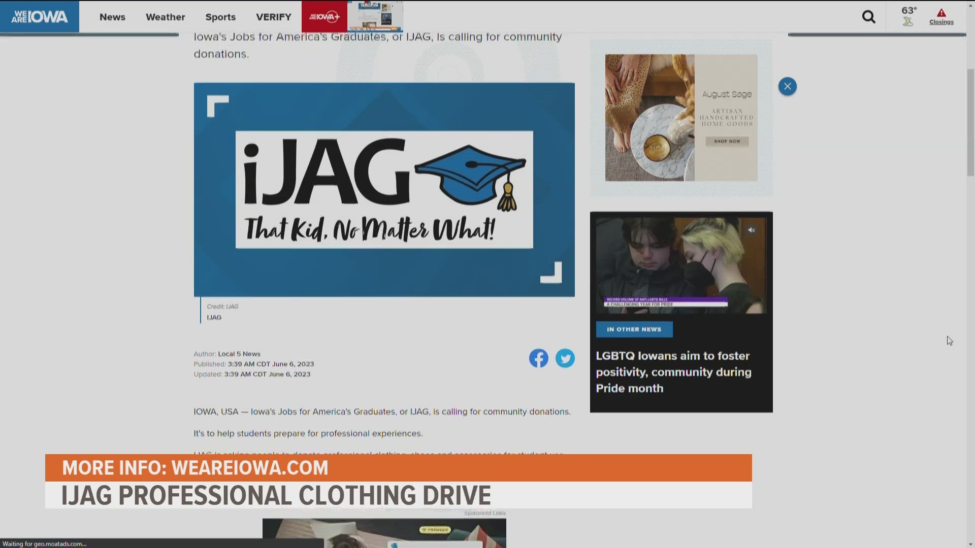 IJAG professional clothing drive underway