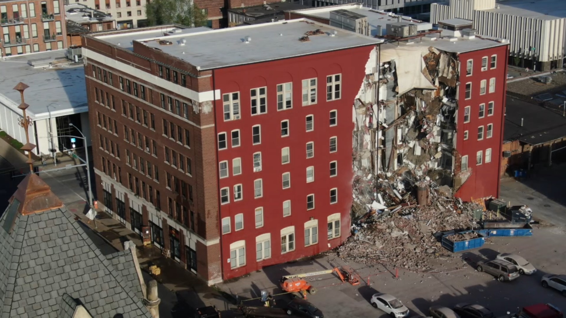 The City fined Andrew Wold for failing to maintain the building in a "safe, sanitary, and structurally sound condition," citing the collapse on Sunday evening.