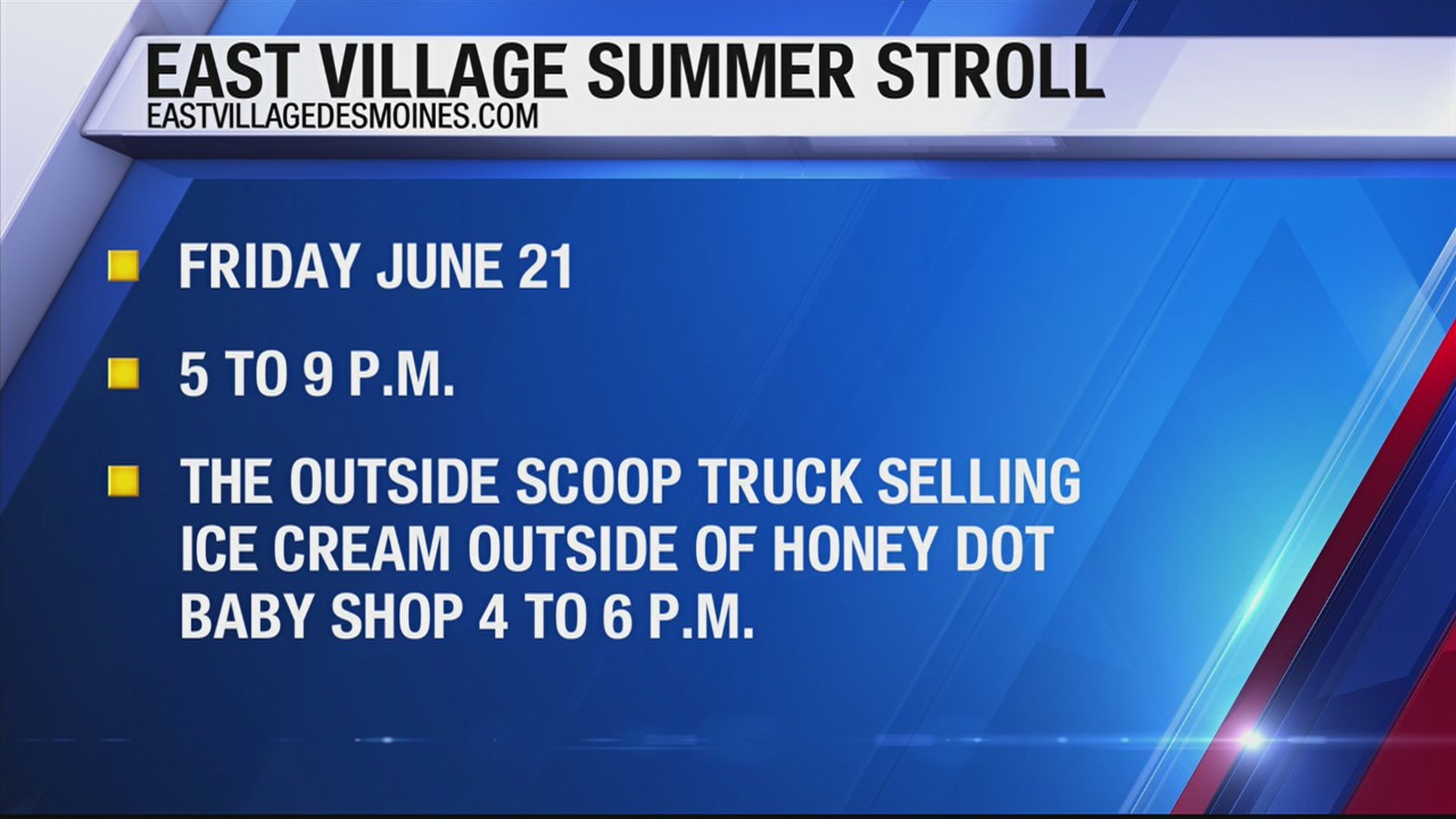 More than 30 businesses are coming together to celebrate the longest day of the year for the inaugural East Village Summer Stroll.