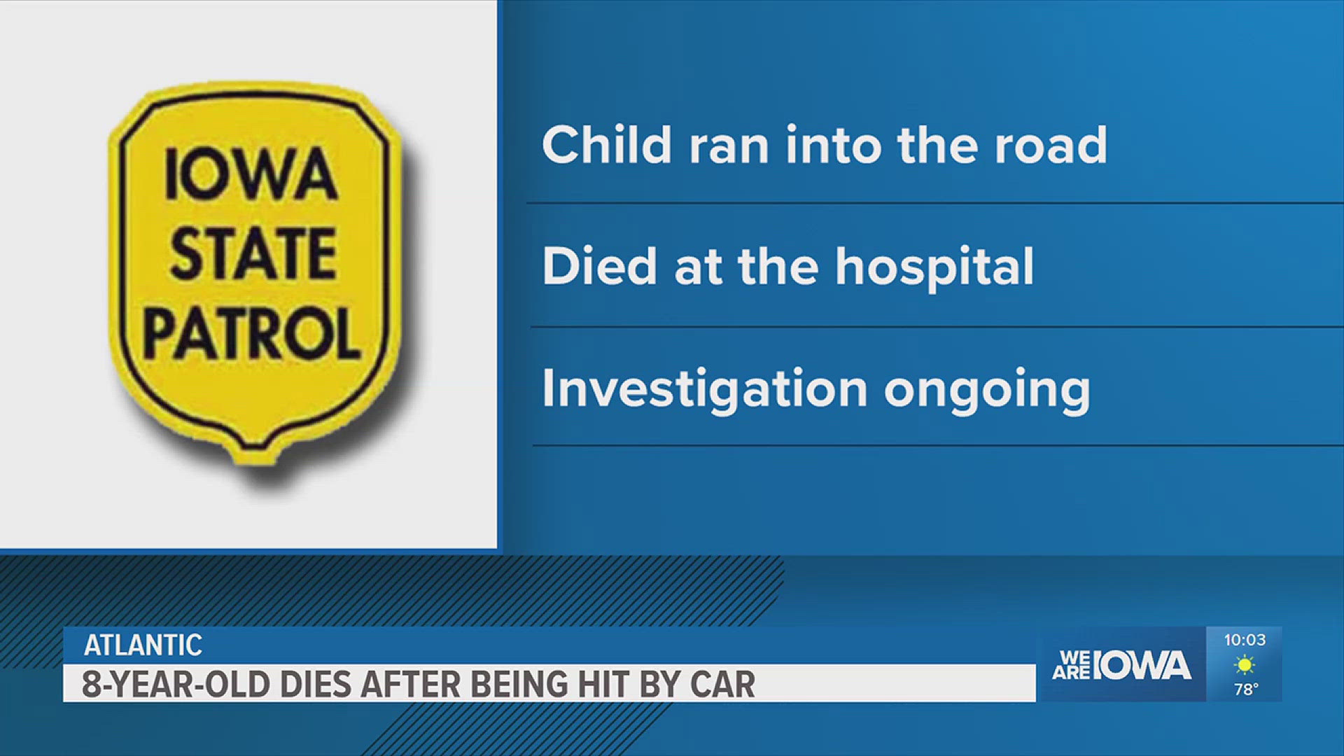 Child dies after being hit by a car in Atlantic Monday, Iowa State ...