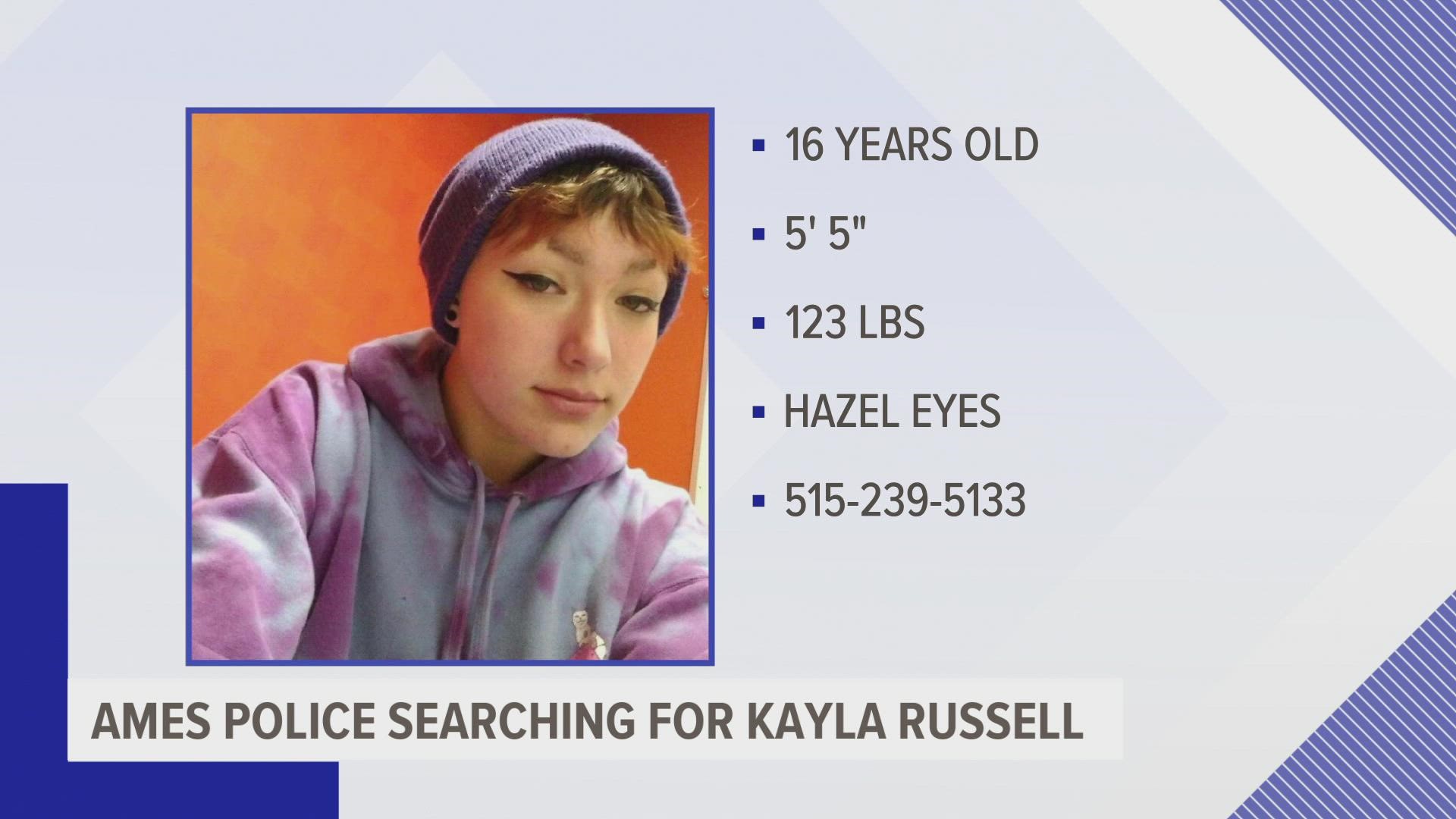 Ames Police Searching For Missing 16 Year Old Girl 