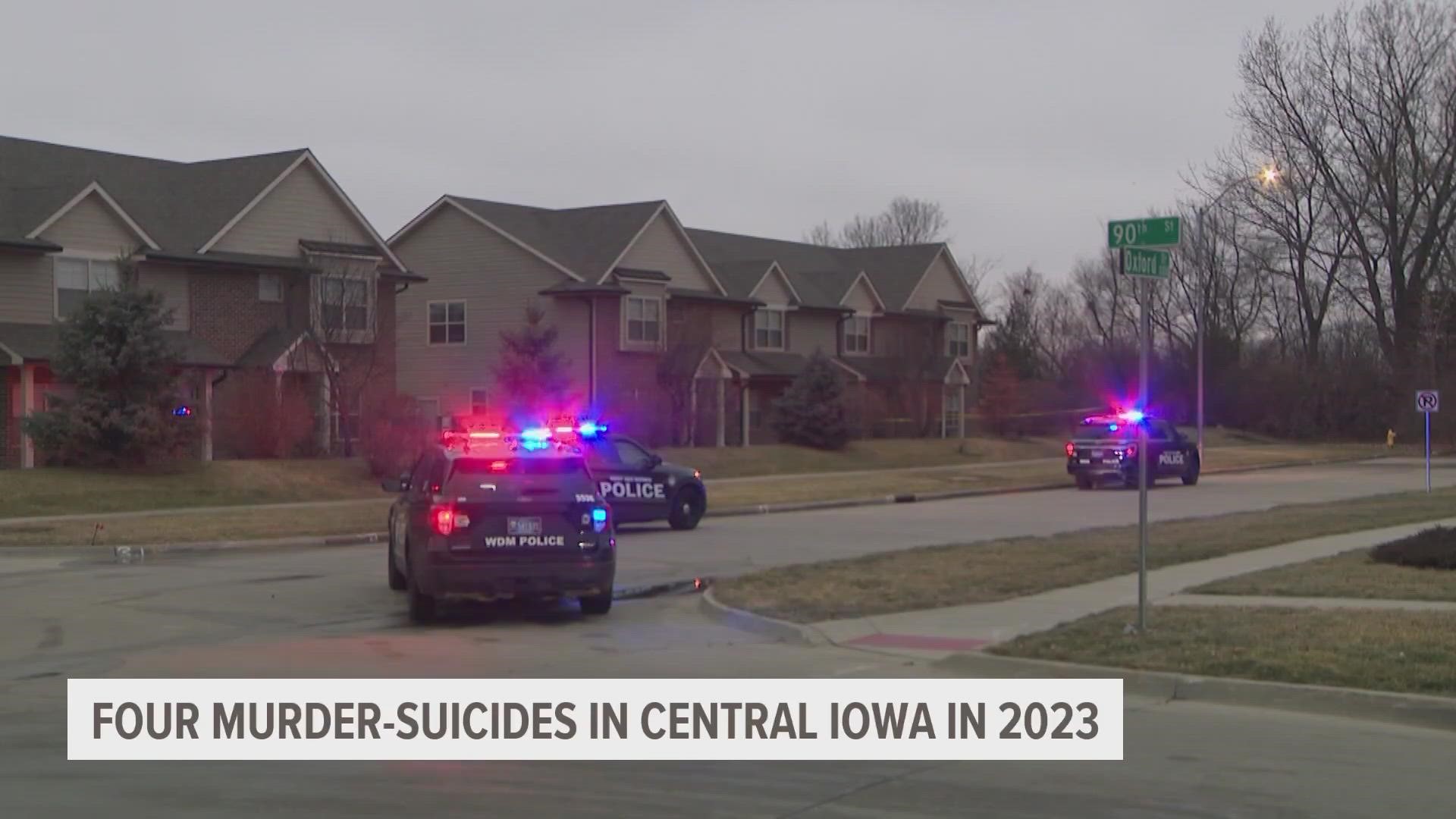 There have four murder-suicides in central Iowa since the start of 2023.