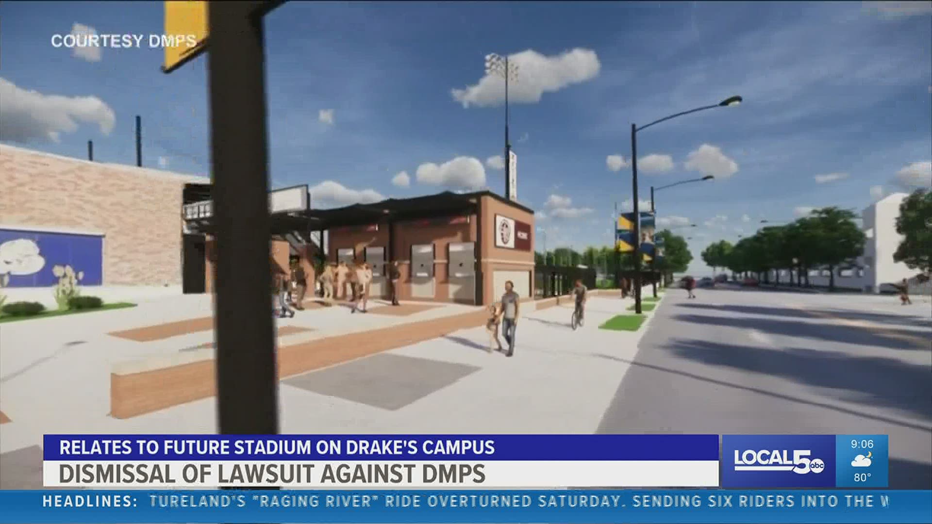 Lawsuit dismissed against future Des Moines Public Schools stadium on Drake University's campus.