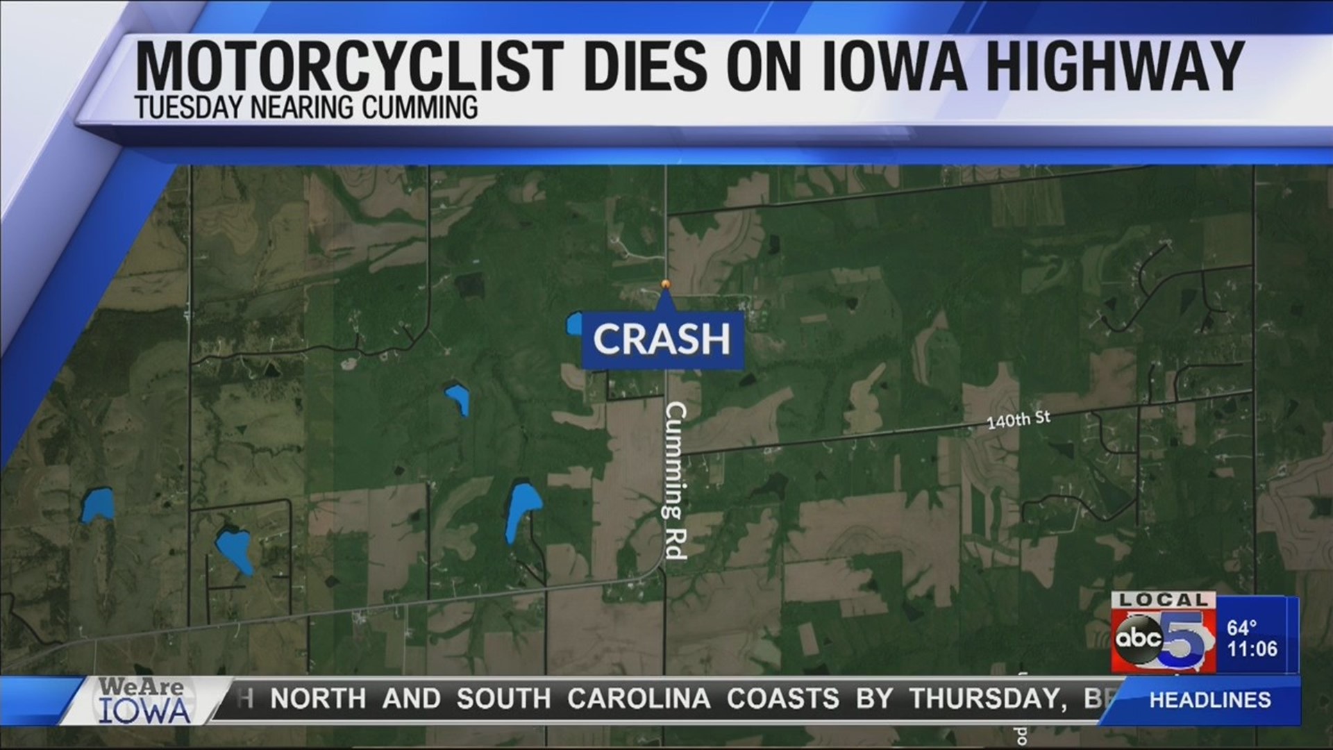 Motorcyclist dies after hit on Iowa highway