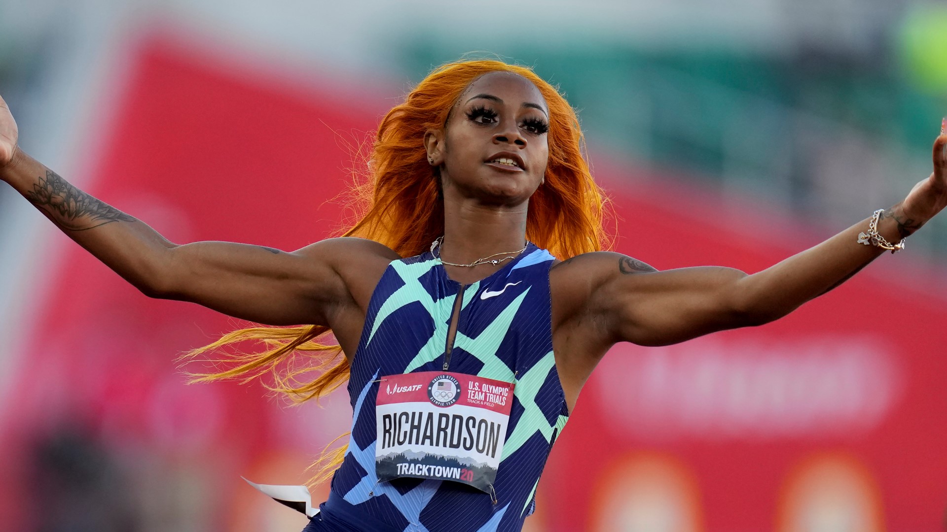 U.S. track star Sha'Carri Richardson won the women's 100-meters at the Olympic trials, but those results have been wiped out due to a positive drug test.