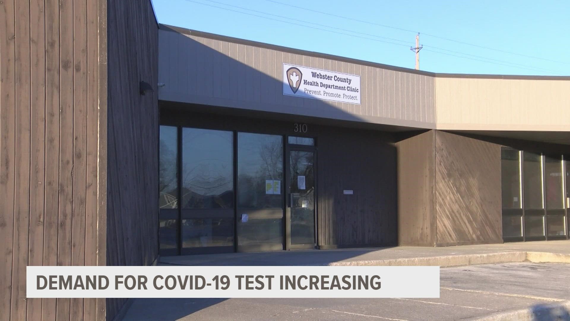 Health departments in multiple parts of central Iowa are seeing an increase in people looking to get tested for covid-19.