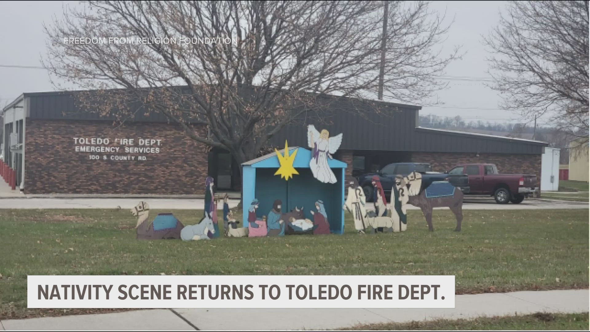 Nativity scene returns in Toledo, Iowa after Santa addition