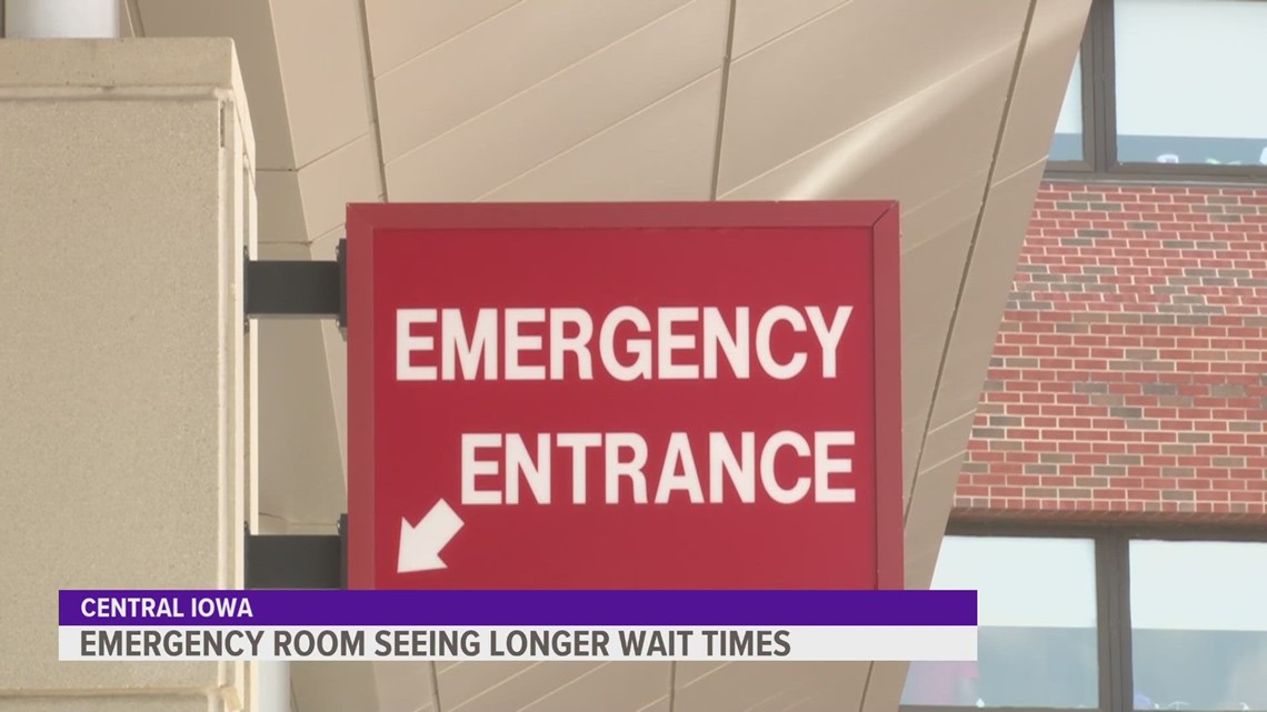 Patients experiencing long emergency room wait times in Iowa