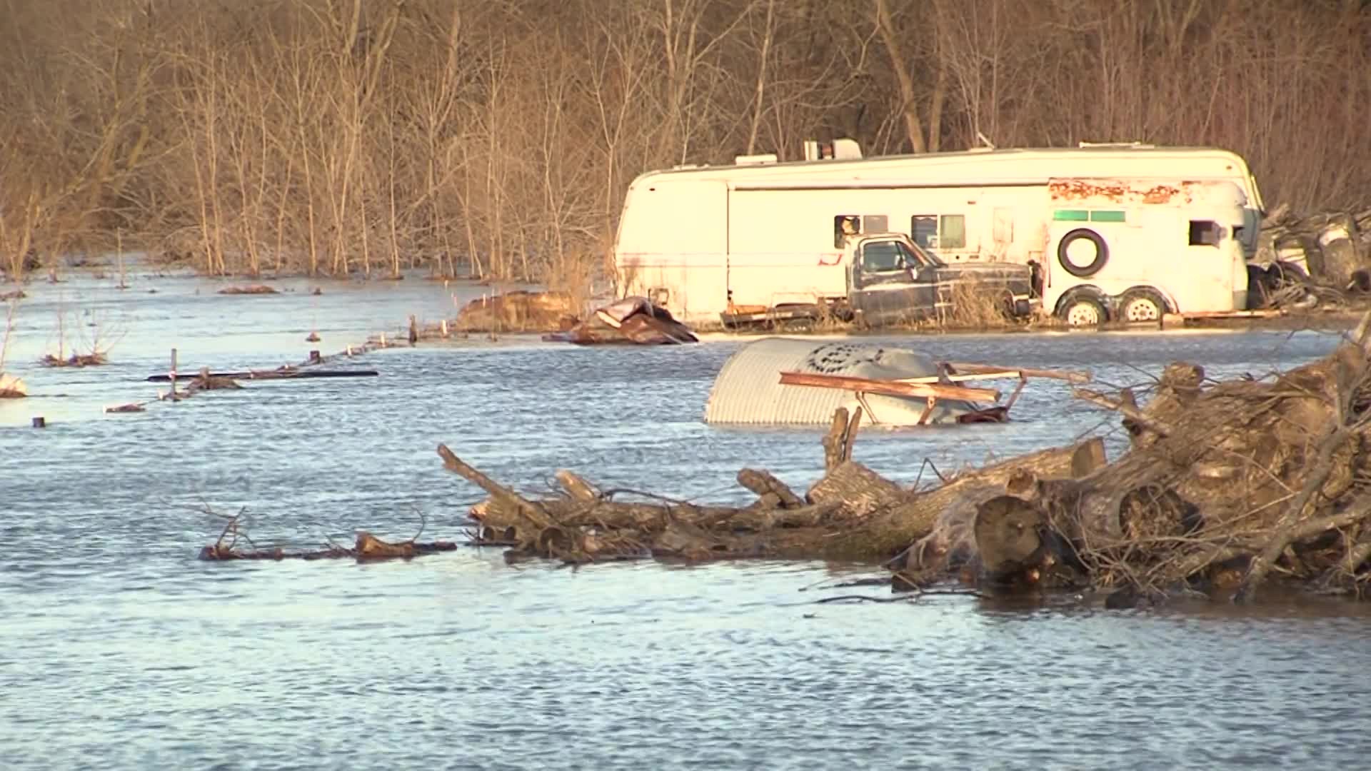 Highway 28 in Norwalk covered in water