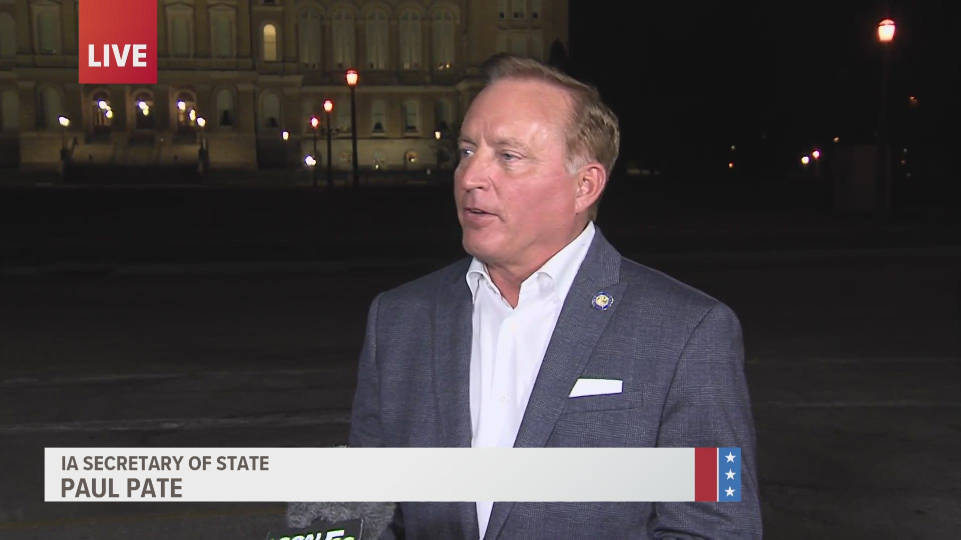 Sec. Pate says he believes whatever results pour in tonight should be an accurate representation of how the state will look after absentee ballots have been counted.