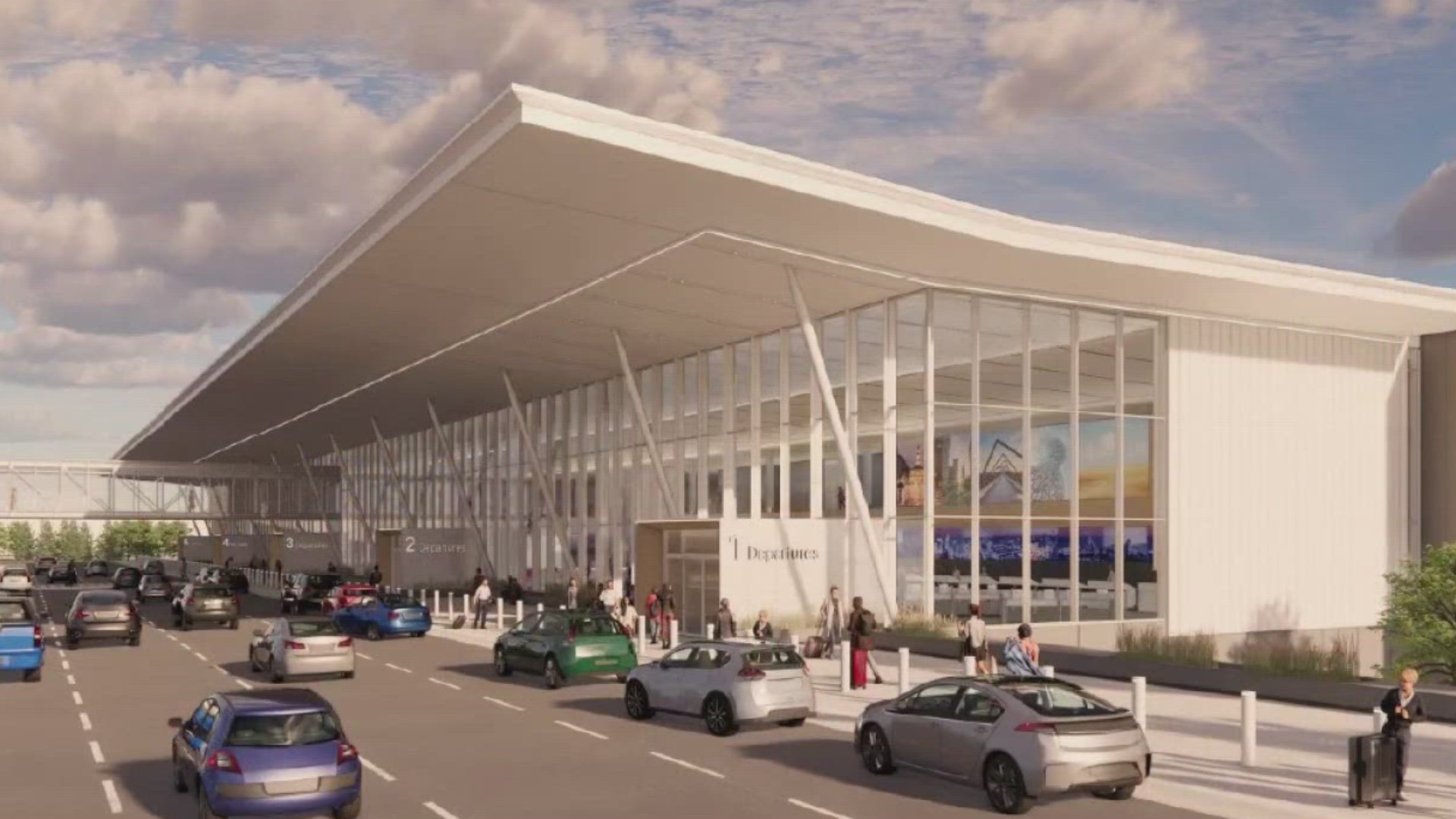 The airport overhaul would add a new terminal and administration building to the airport's existing footprint.