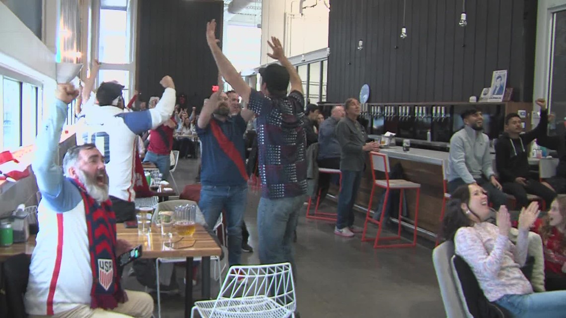 Local fans celebrate USA's World Cup win over Iran