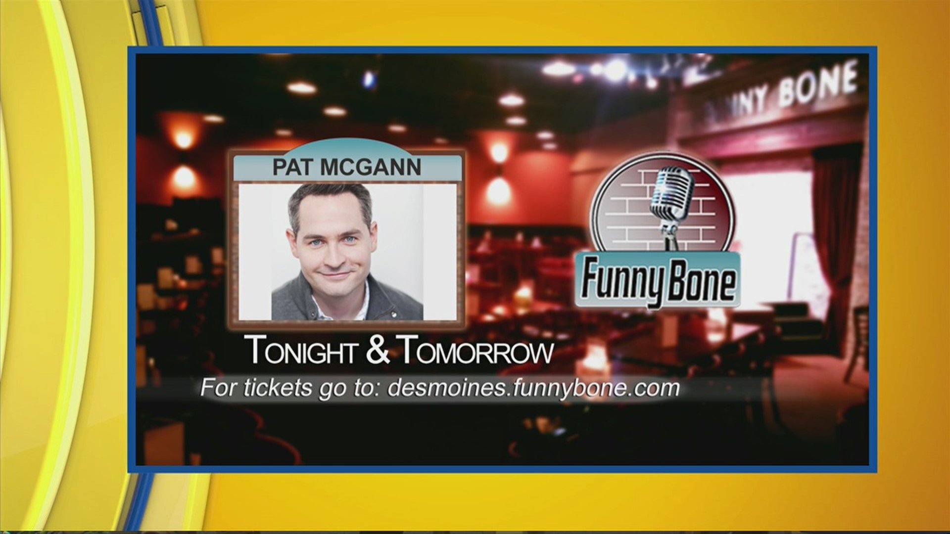 Comedian Pat McGann at the Funny Bone tonight
