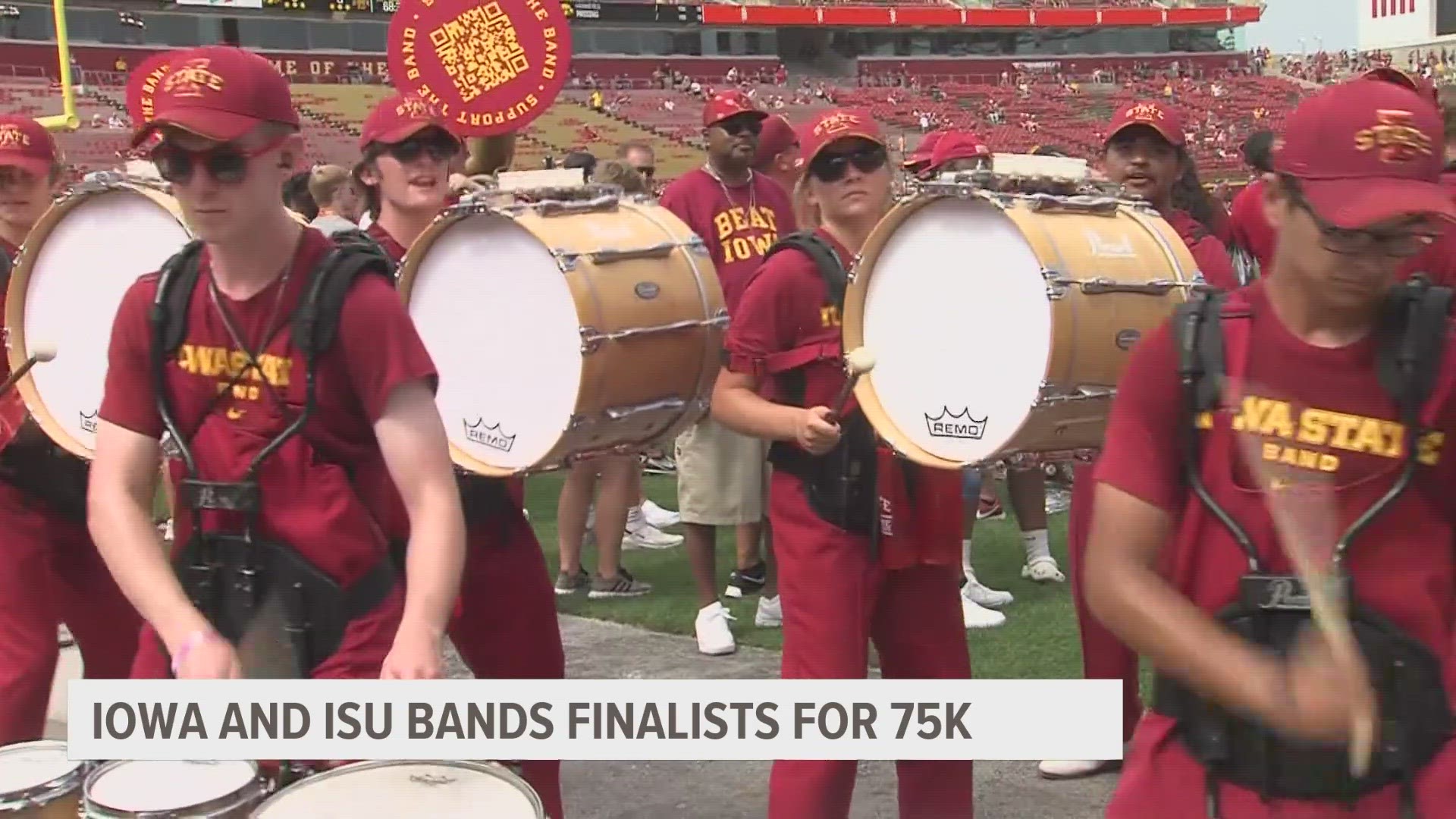 Two Iowa marching bands in the running to win Metallica marching band
