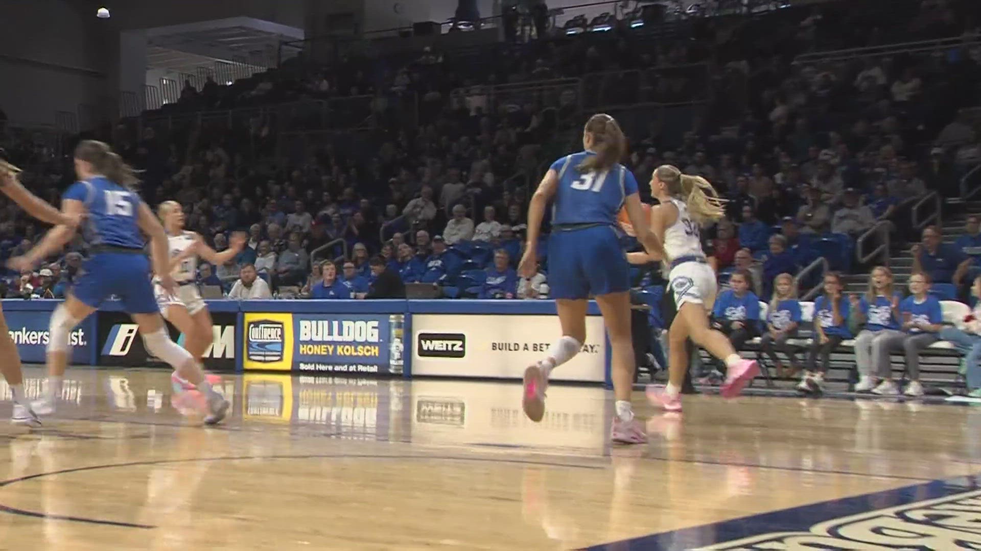 The Drake women hosted the 20th-ranked Creighton Bluejays on Sunday, but they fell short.