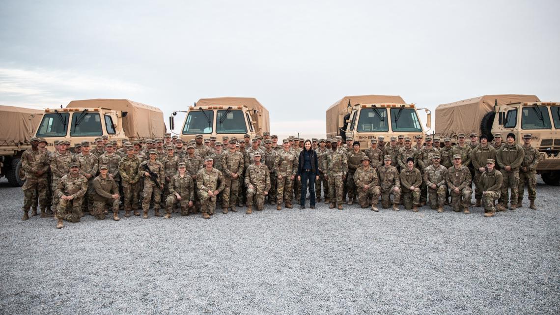 Gov. Kim Reynolds presents Purple Heart to Iowa National Guard soldier during trip to the Middle East