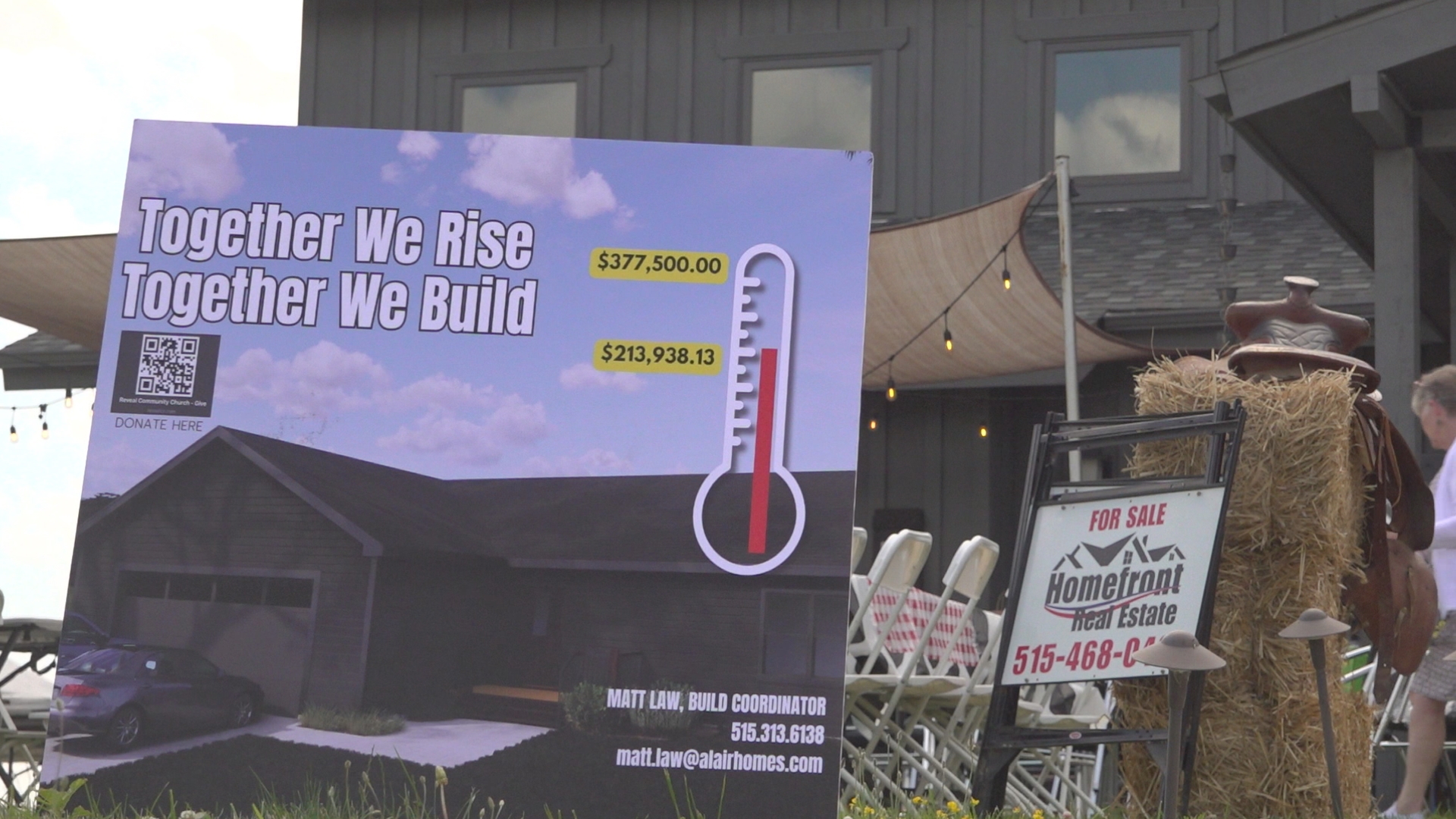 Family and friends of Winterset couple Ryan and Mandy Gainuss held a fundraiser to help rebuild the family's home after it was destroyed by a 2022 tornado.