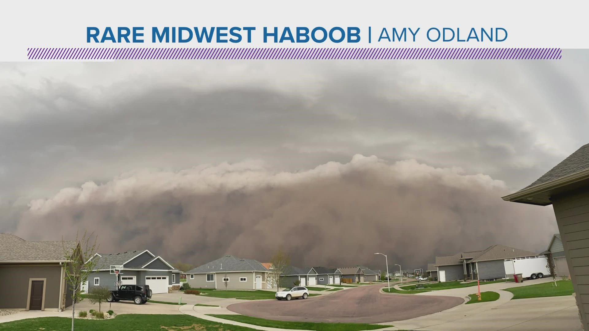 Haboobs, or dust storms, are big areas of dust often associated with strong thunderstorm winds.