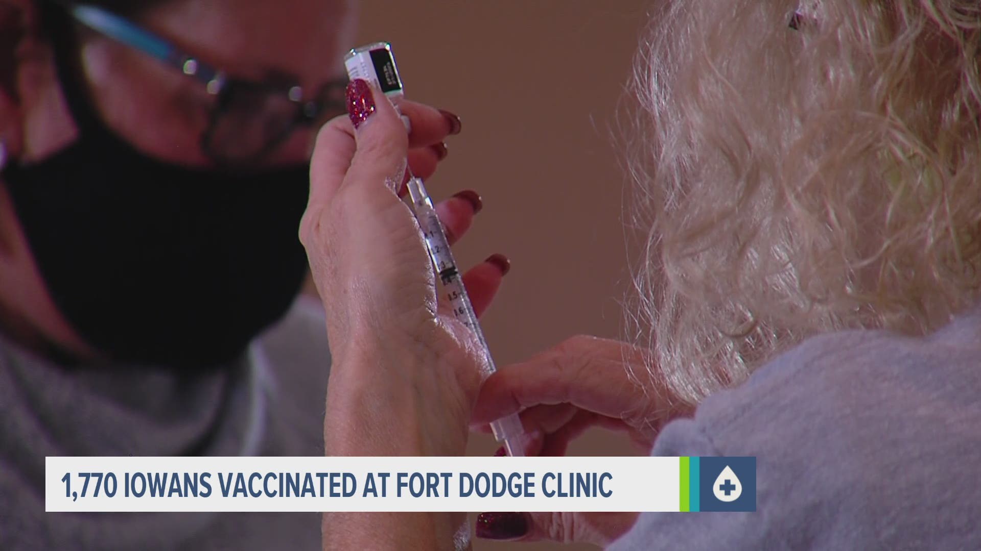 By the end of the day, 1,770 people received their first dose of the COVID-19 vaccine at the Crossroads Mall in Fort Dodge.