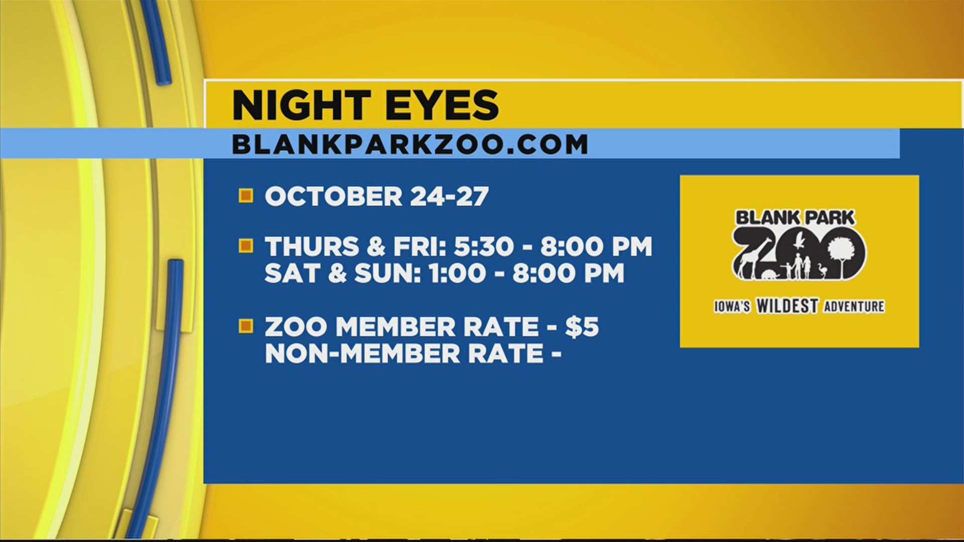 Last weekend for Night Eyes at the Blank Park Zoo