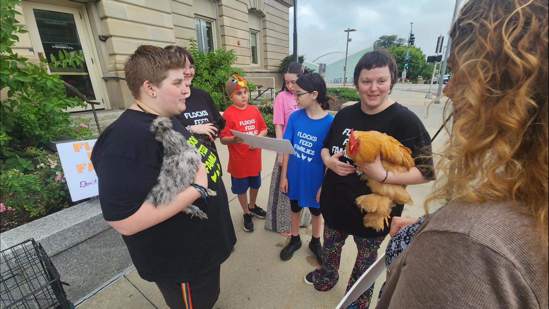 "We need to have these birds in our communities to help people understand where their food comes from," organizer Kathy Byrnes said in part.