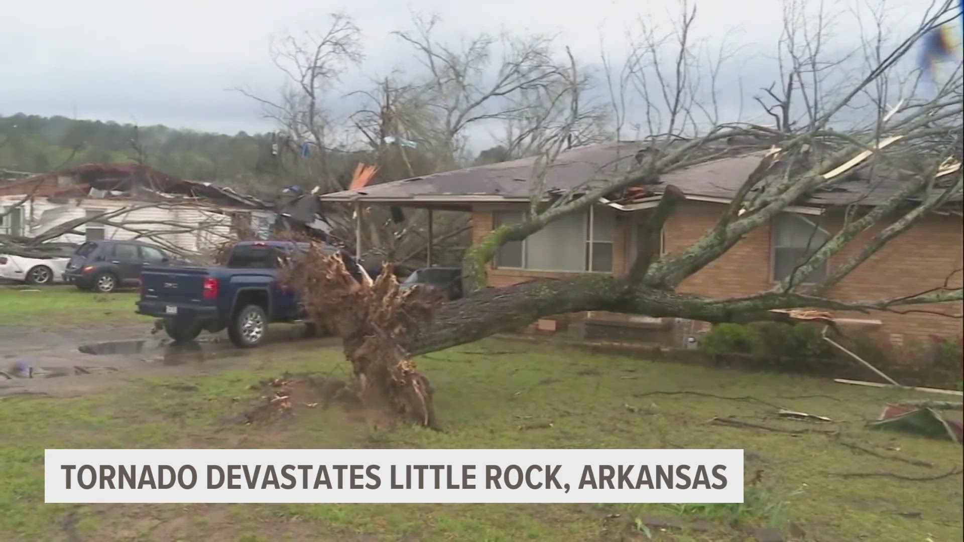 Three people have died in Arkansas after Little Rock, Wynne, and other towns were hit by a 'catastrophic' storm, which involved at least two confirmed tornados.