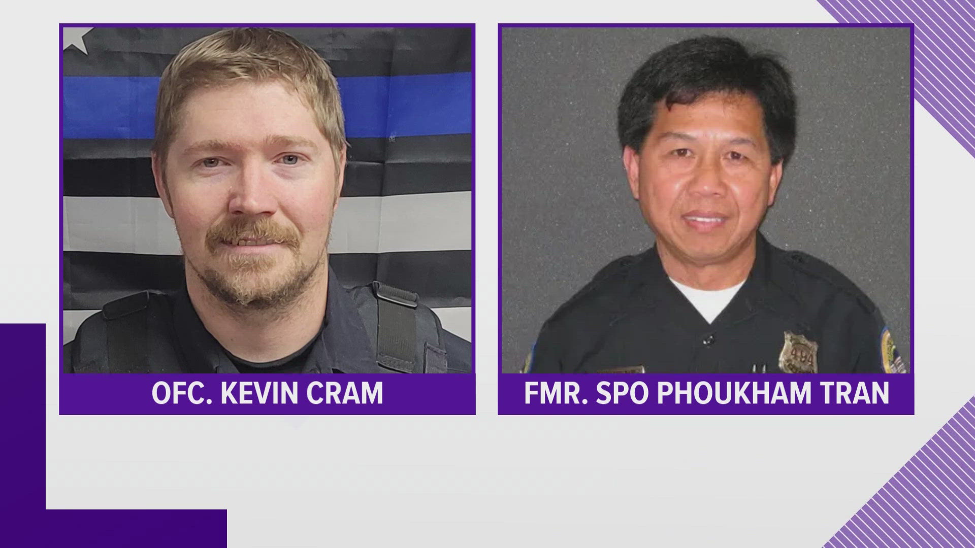 Ofc. Kevin Cram of the Algona Police Department and Ofc. Phoukham Tran of the Des Moines Police Department will both be honored.