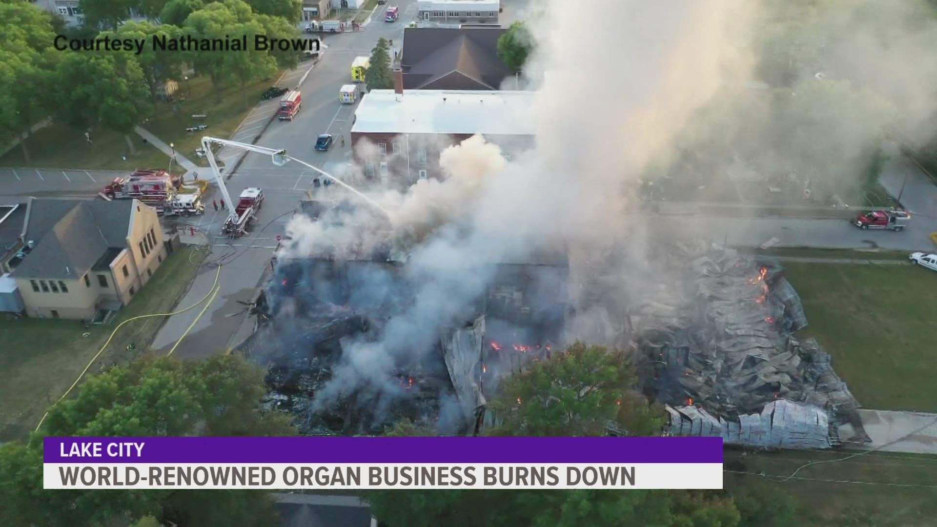 The building that housed Dobson Pipe Organ Builders looks to be a total loss.