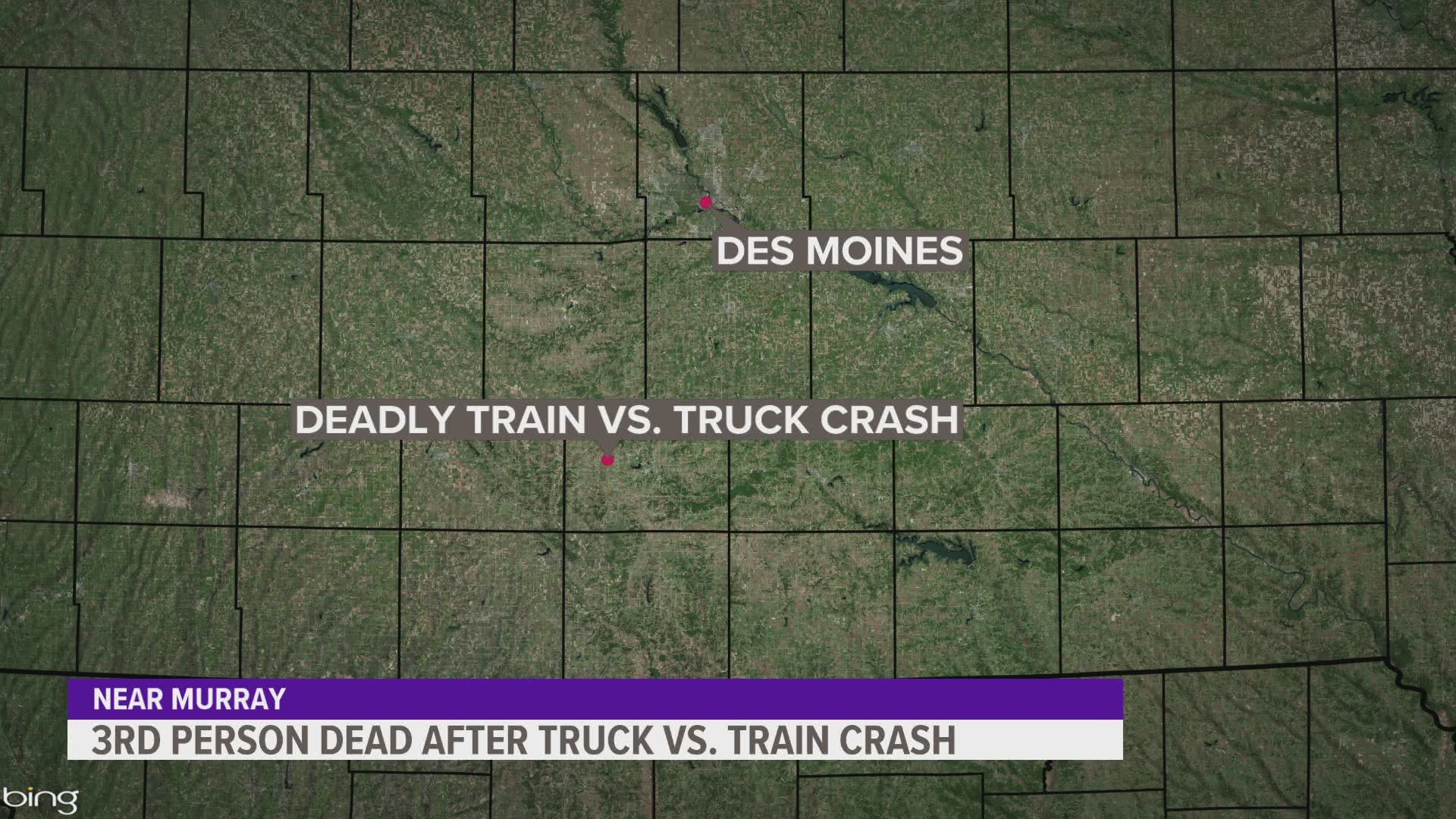 A third person, 15 year-old Rylon Cook, was pronounced dead after a truck vs. train crash near Murray Thursday.