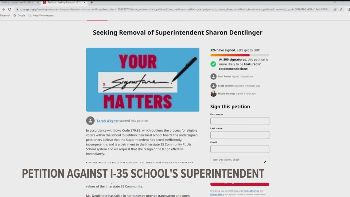 Parents sign petition to remove Interstate 35 superintendent - Vimarsana News