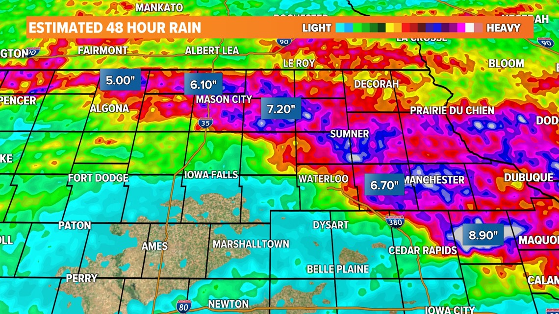 Rain totals How much rain did Des Moines, Iowa get?