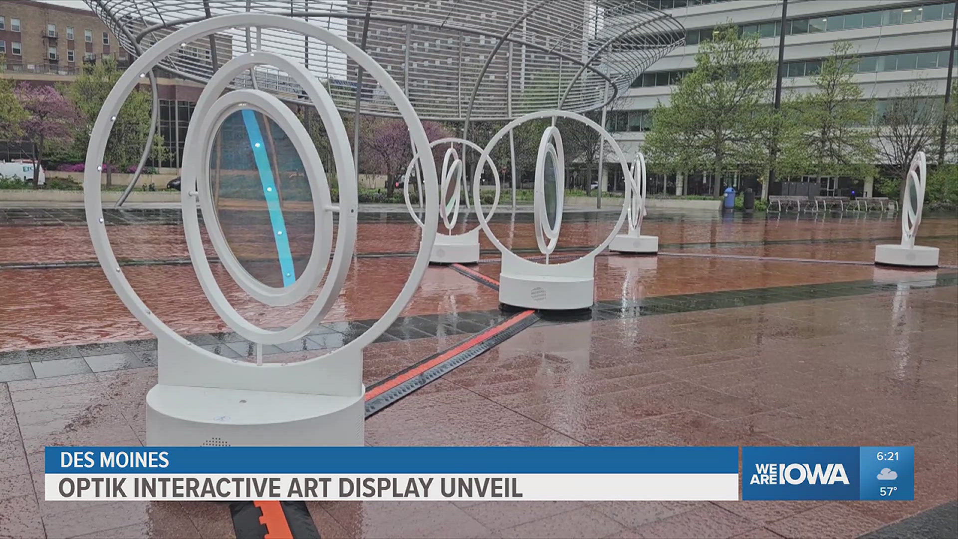 The Optik art installation is courtesy of a partnership between Operation Downtown and Des Moines Performing Arts.