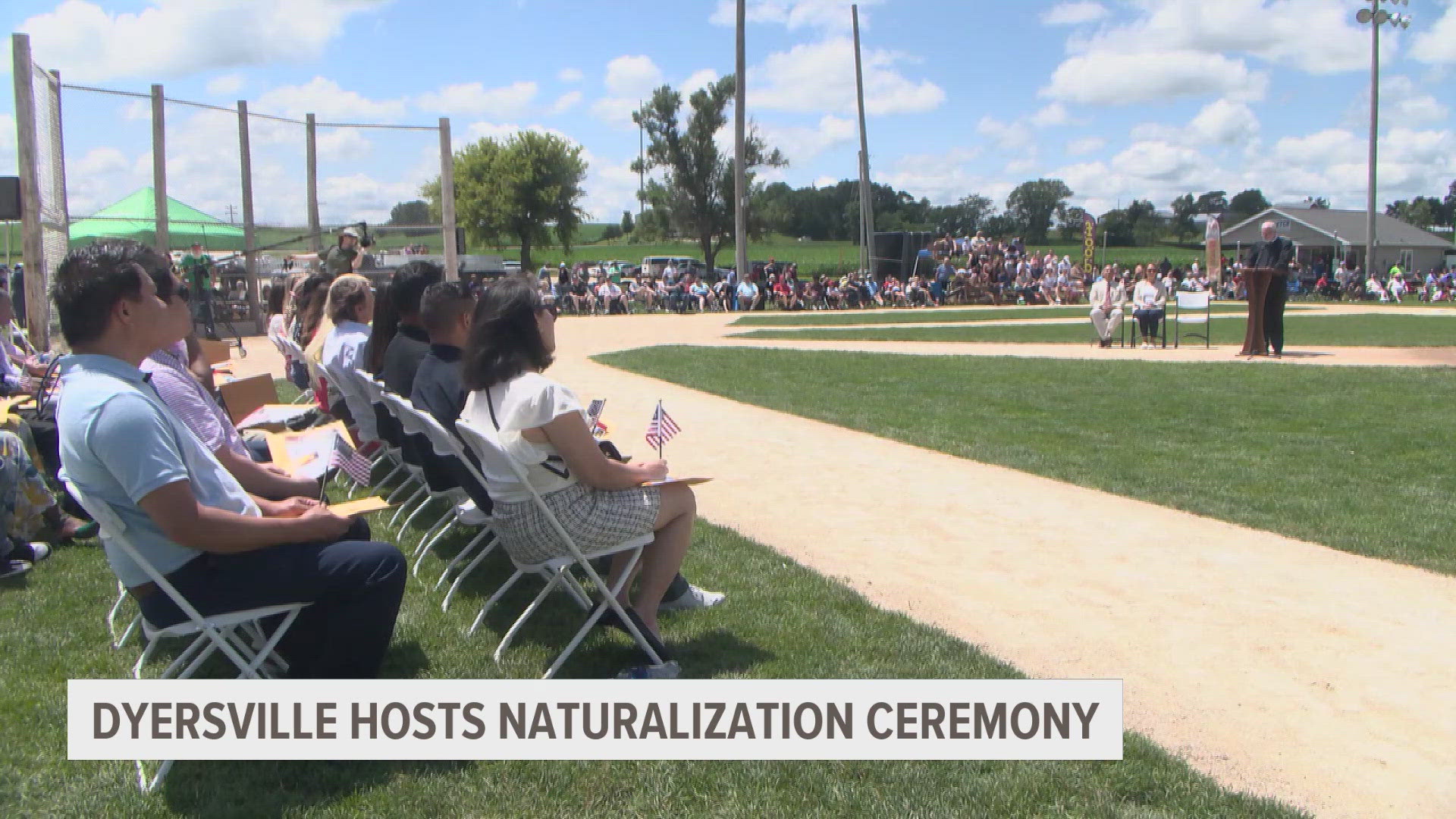 The ceremony took place at the Field of Dreams.