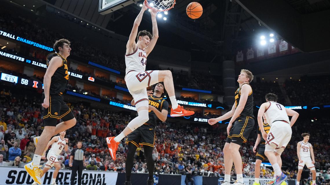 Illinois surges past Iowa 71-59 to deny Hawkeyes historic Final Four appearance