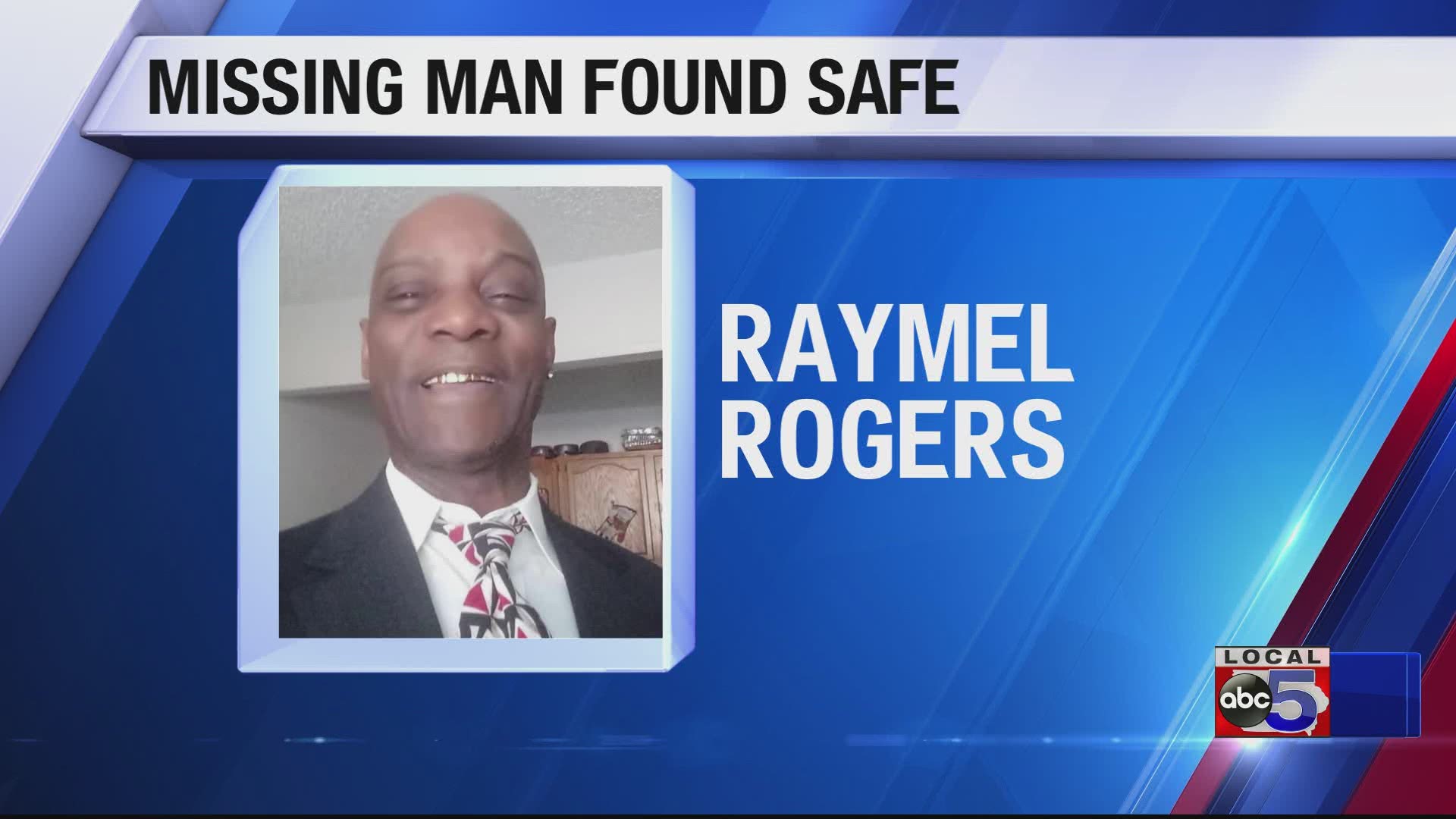 Raymel Rogers was reunited with his family on Wednesday, police said.
