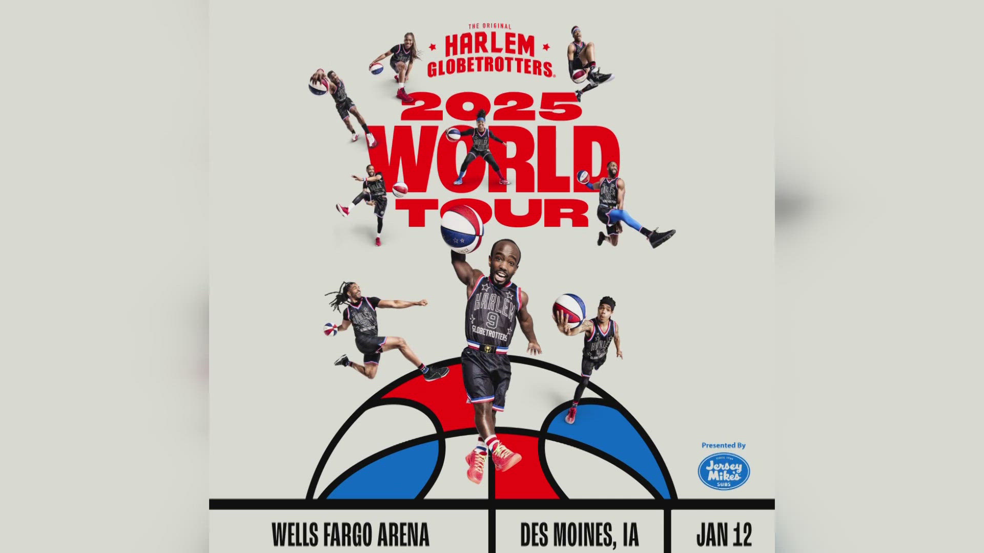 The Harlem Globetrotters also played in Des Moines earlier this year.