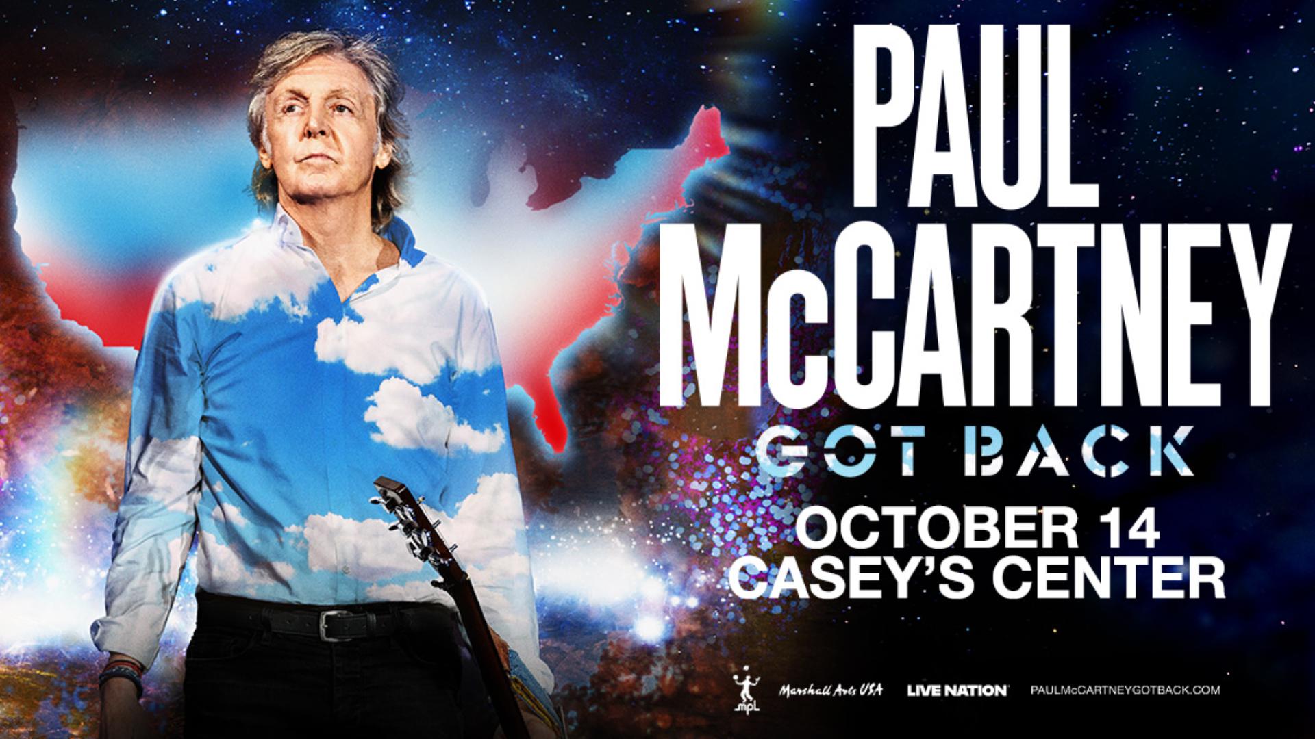 McCartney will be at the Casey's Center this October. 