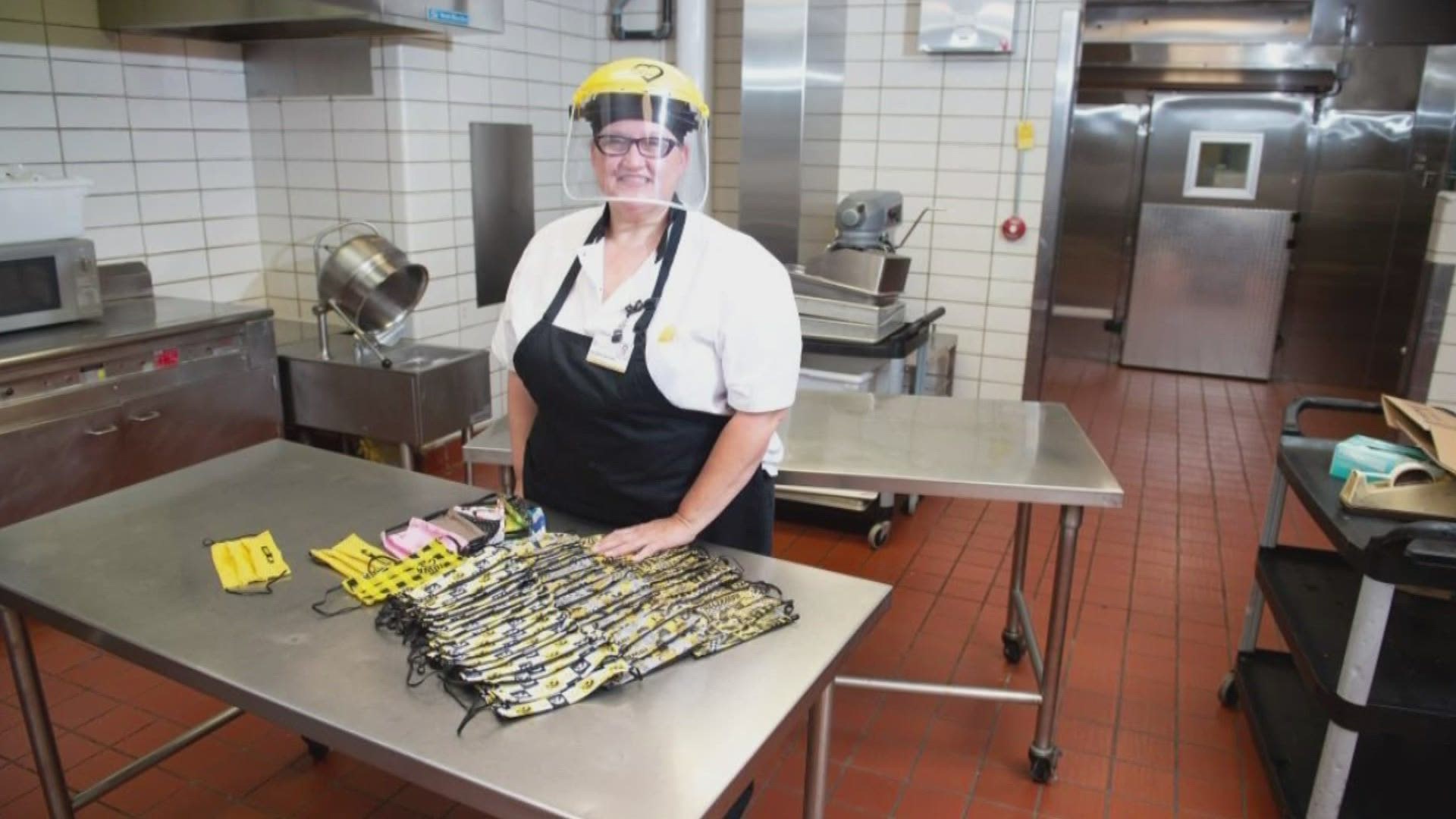 Elizabeth Jean Bennett has been sewing since she was four years old. Now, as a cook at the University of Iowa Hospital and Clinics, she's using that to give back.