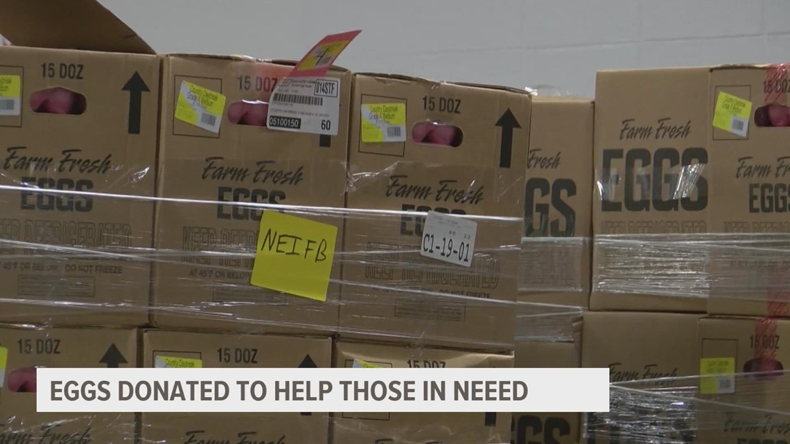 Two companies donate eggs to help foodinsecure Iowans eat