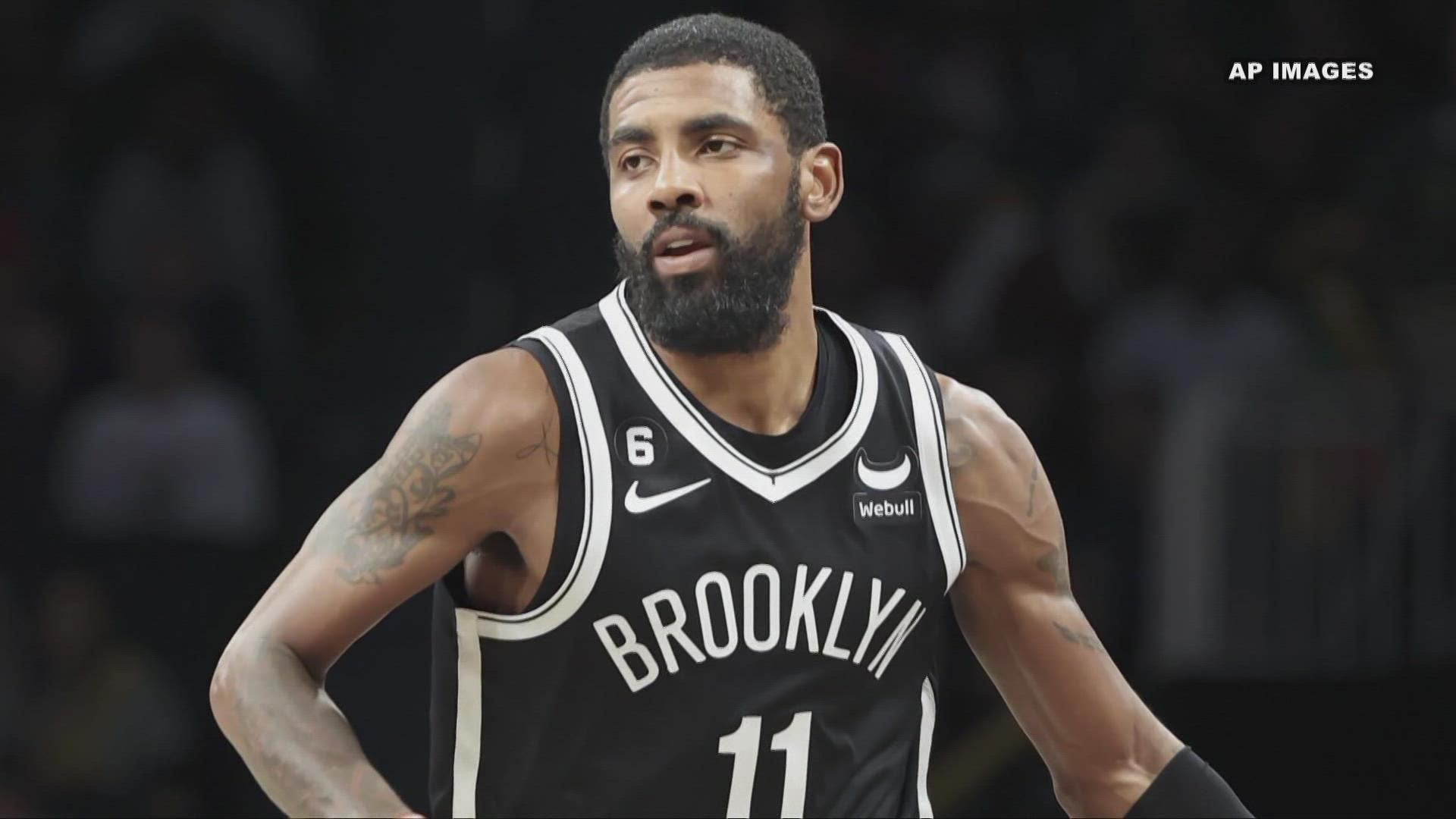 The team said in a statement that after Irving refused to say he had no antisemitic beliefs, he is "currently unfit to be associated with the Brooklyn Nets.”