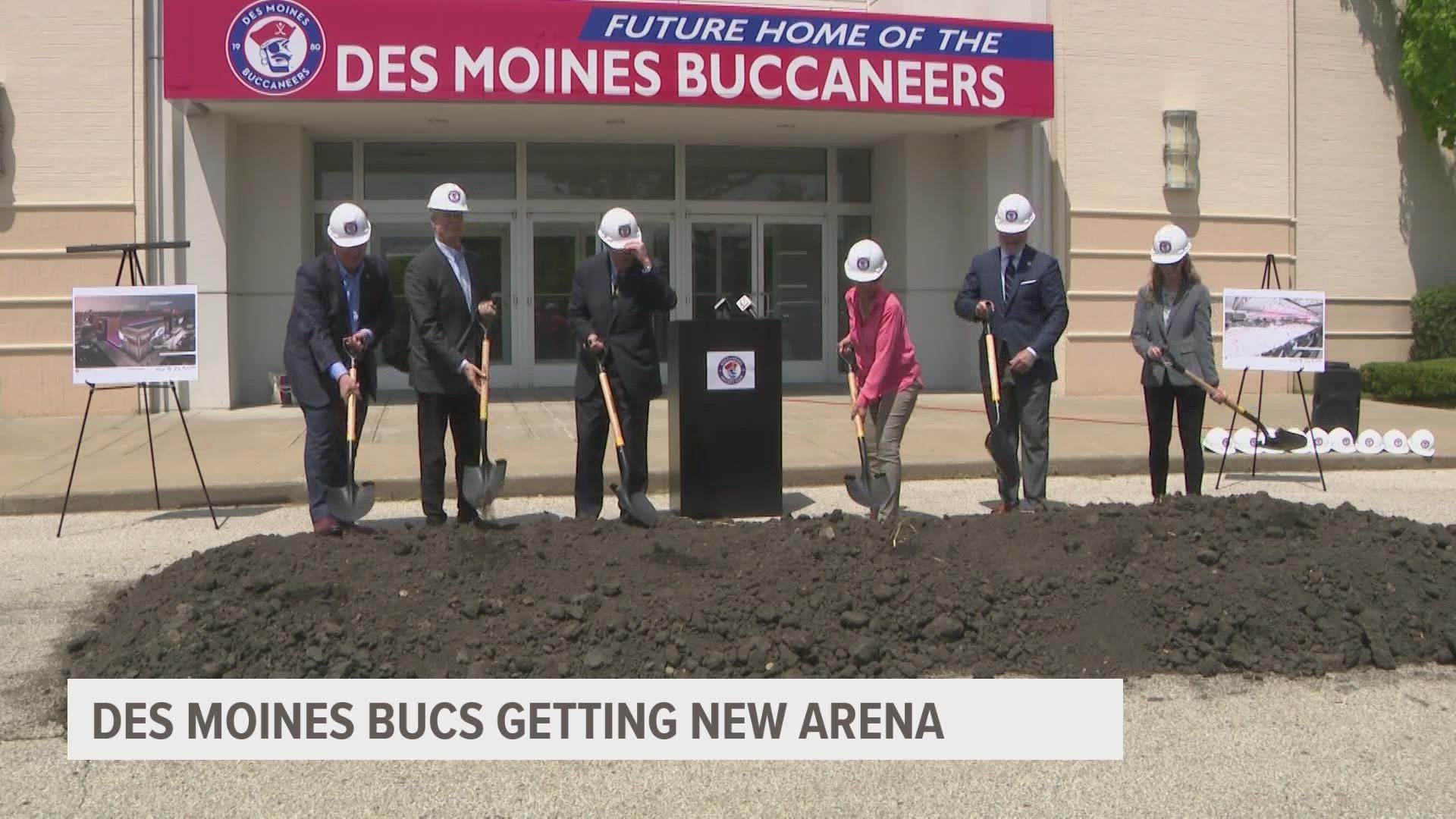 Des Moines Buccaneers break ground on new stadium at Merle Hay Mall 