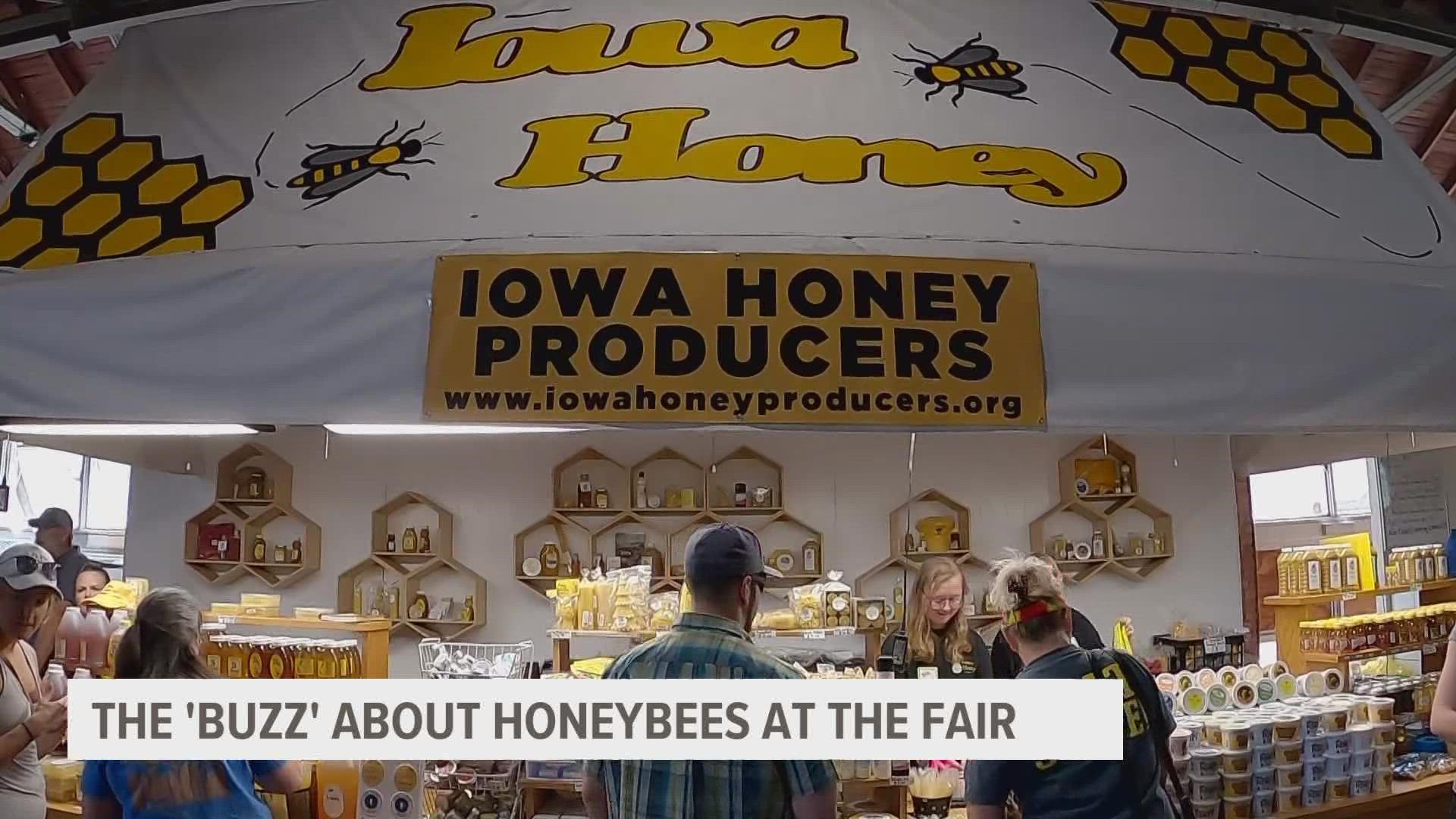 The Iowa Honey Producers Association's booth is a place to purchase delicious honey products and learn about how bees impact our environment.