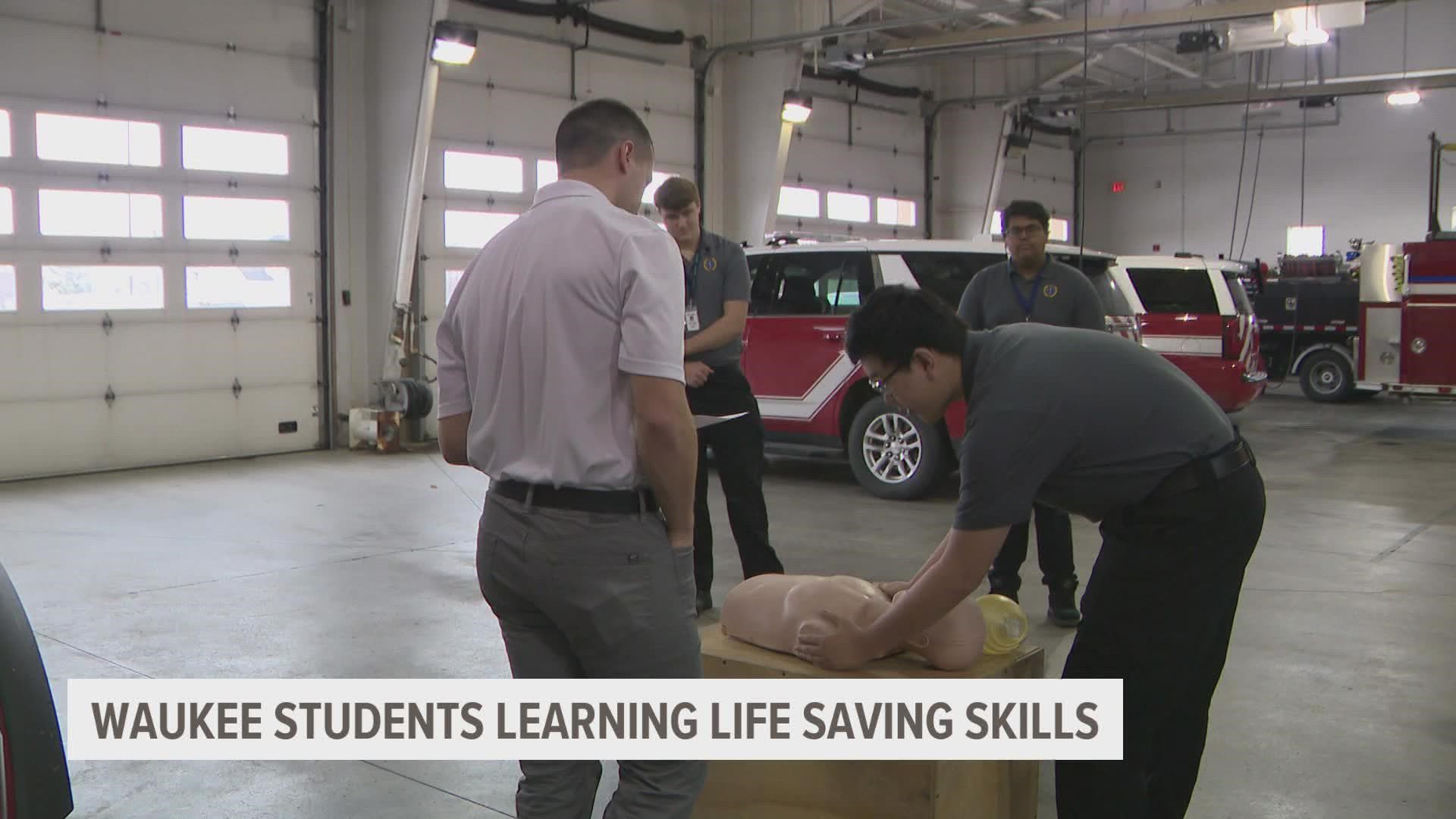 Every Wednesday is an early out day for Waukee Schools. A total of 16 Waukee students spend their early dismissal learning to save lives.