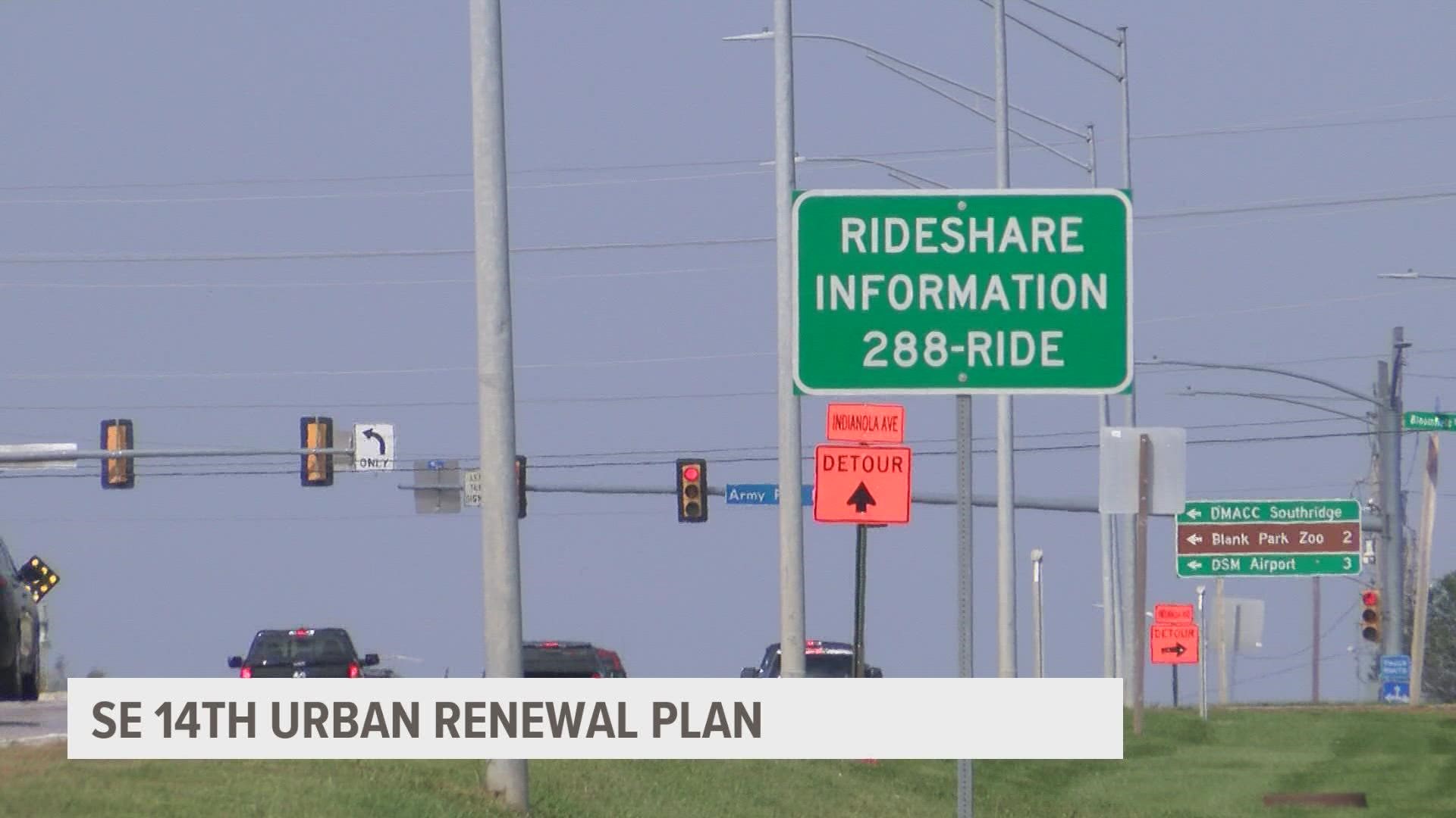 The southside of Des Moines could be seeing improvements as the city council is exploring an urban renewal plan in the area of Southeast 14th Street.