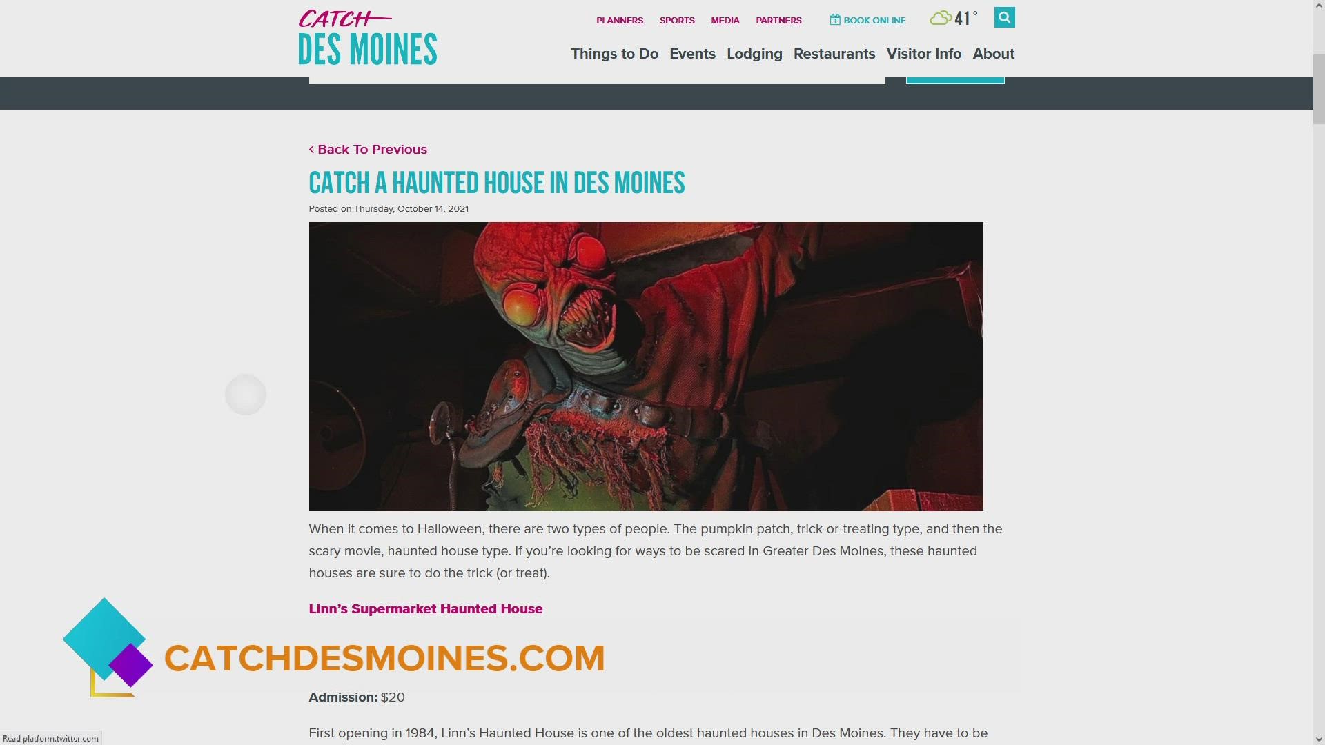 CATCH great shows, hockey, haunted houses and Trick or Trees in DES