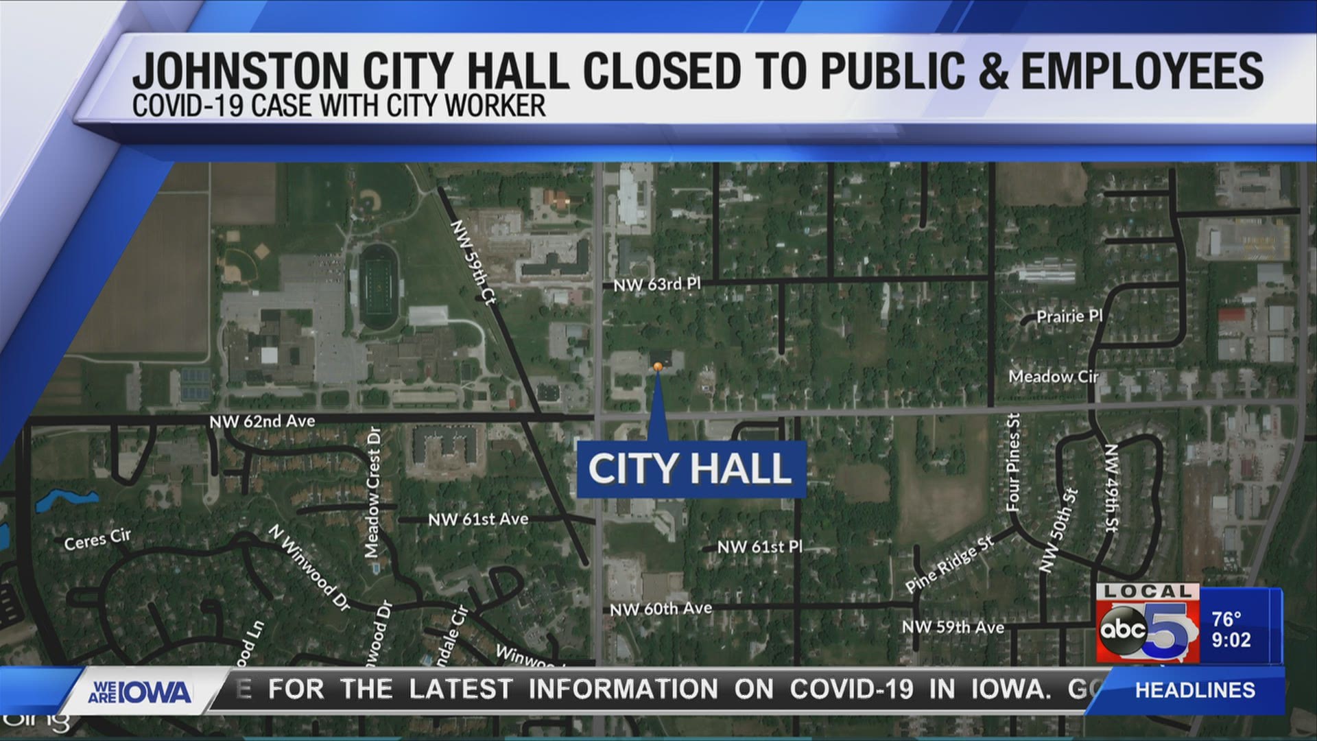 Leaders closed the Johnston City Hall Wednesday after they said an employee tested positive for COVID-19.