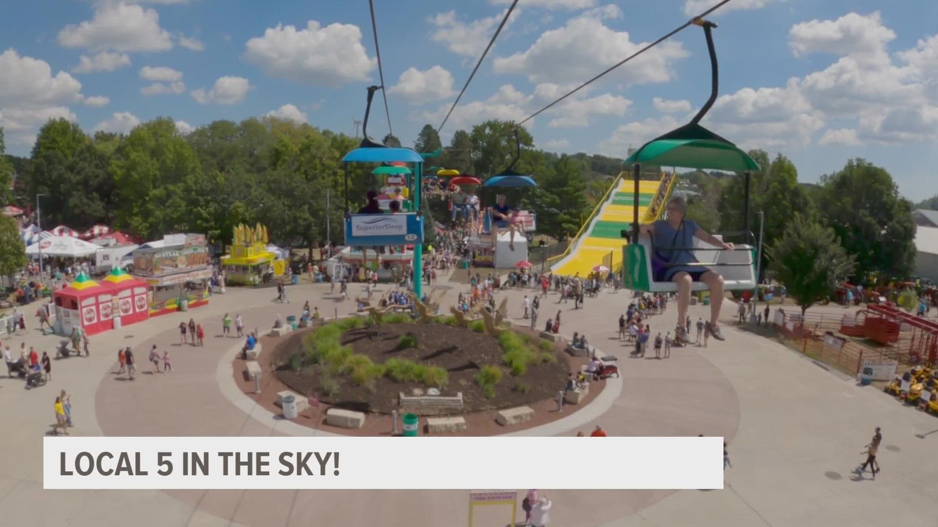 A ride on the Sky Glider is $5 one way and $8 round trip.