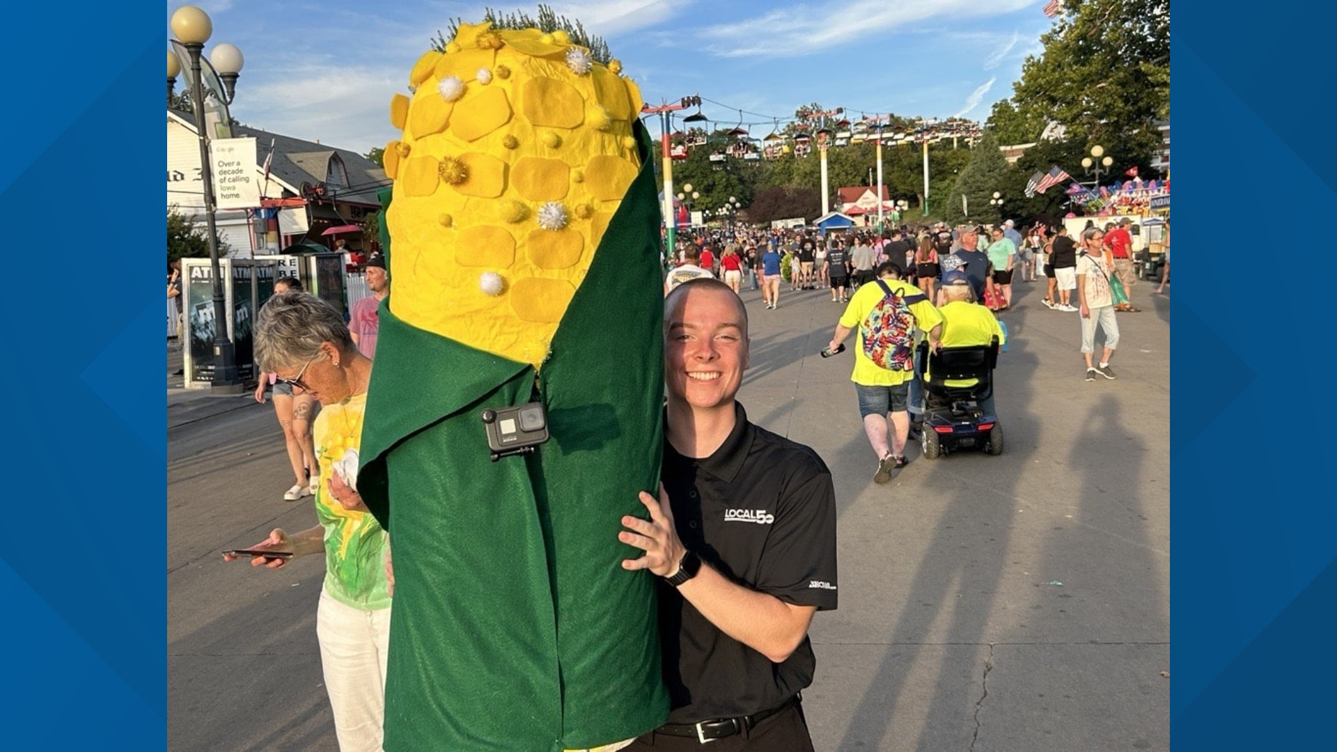 Local 5's Connor O'Neal walked the Iowa State fairgrounds holding a 4-foot-tall corn cob, asking people what they're proud of. The answers were anything but corny.