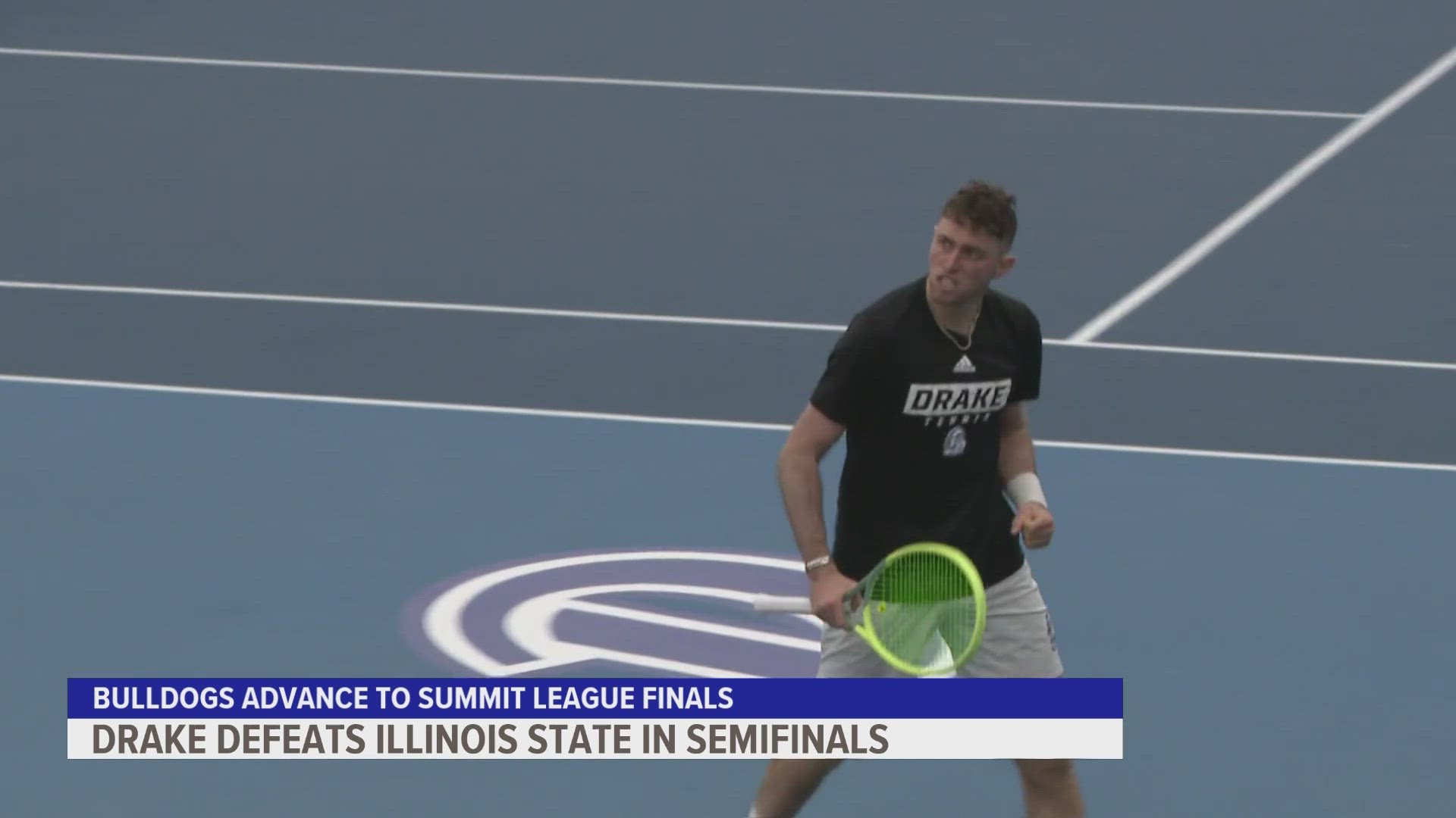 The Drake men's tennis team defeated Illinois State in the Summit League semifinals. The Bulldogs will play for their third straight conference title.