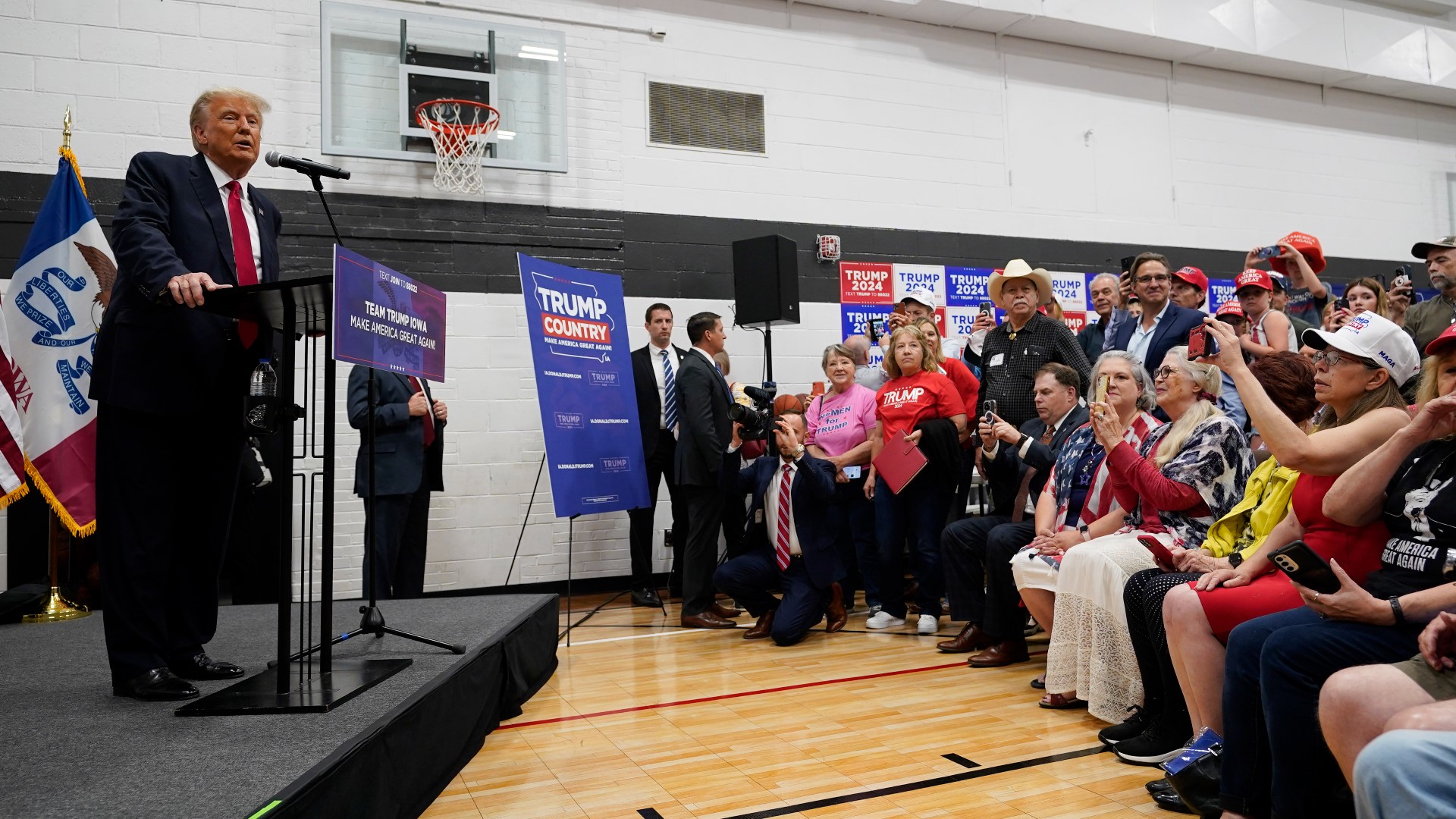 Former President Donald Trump discussed parental choice, the border crisis and foreign policy in Des Moines today, ahead of his Fox News town hall in Clive.